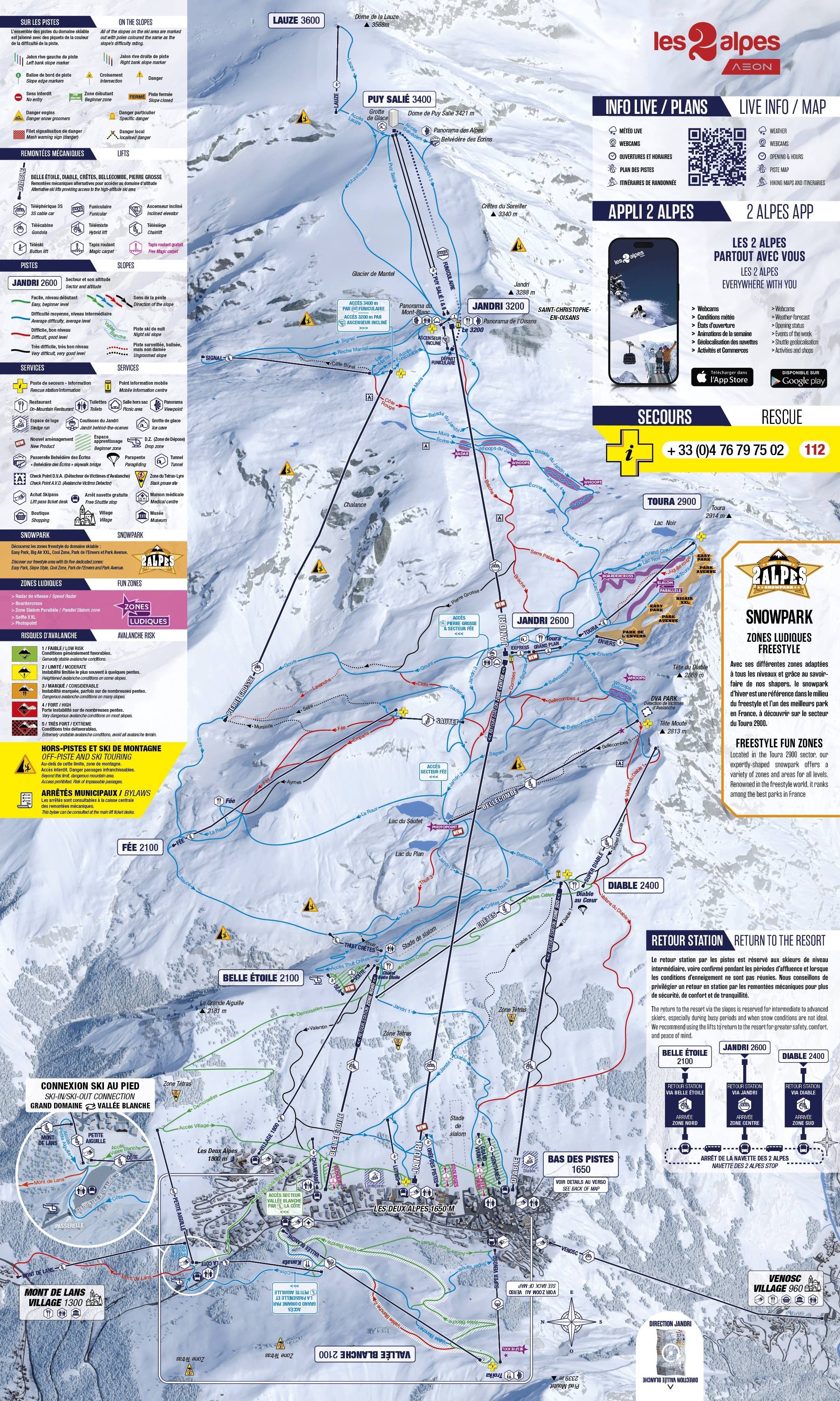 Les 2 Alpes trail map