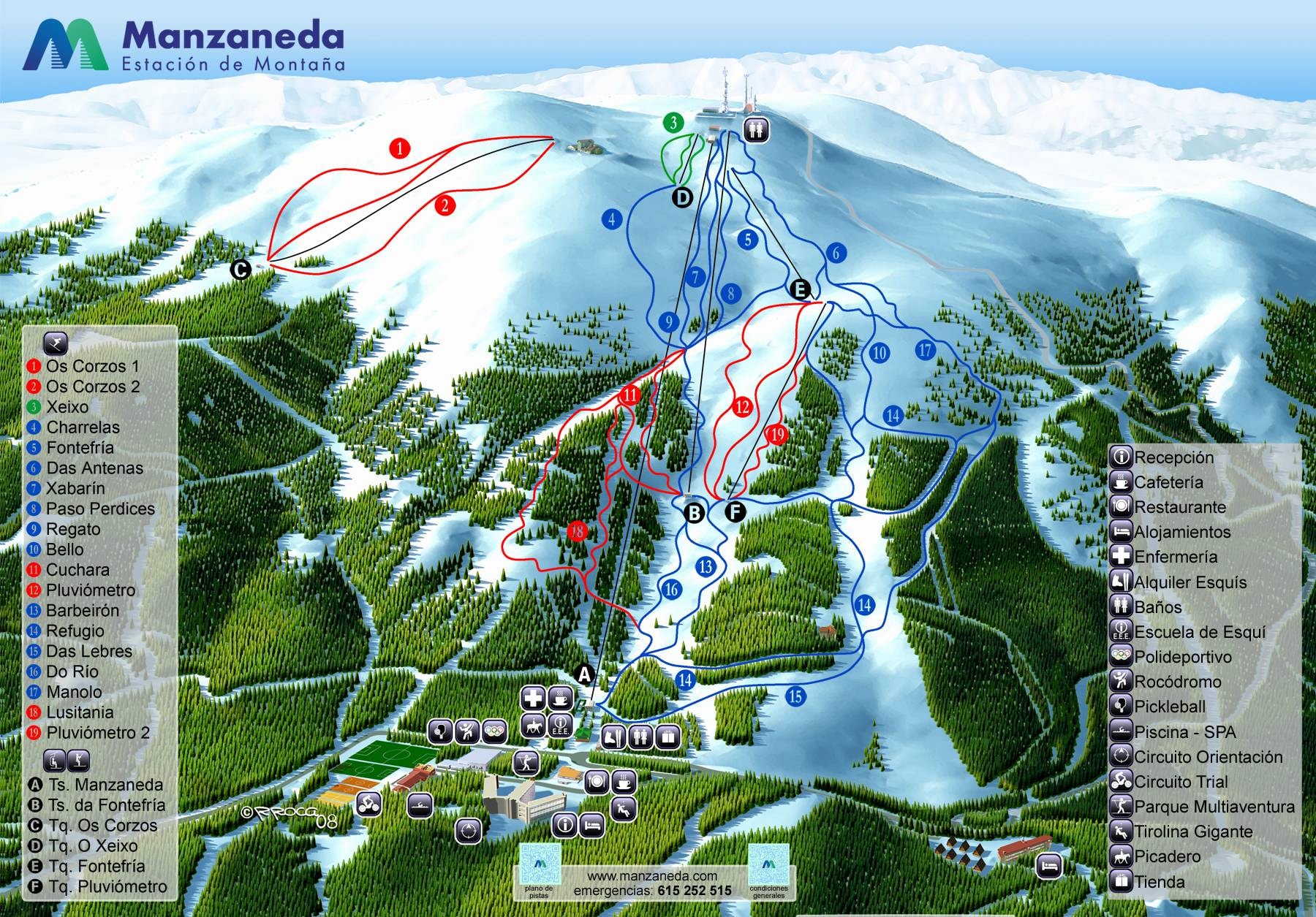 Manzaneda trail map
