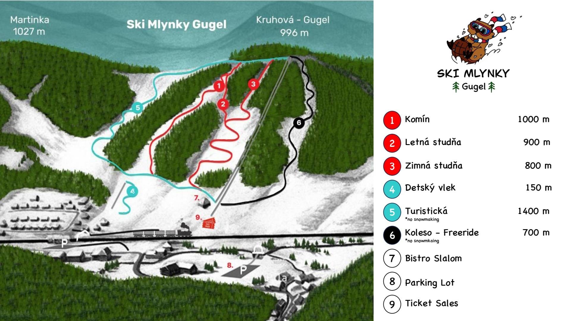 Gugel – Mlynky trail map