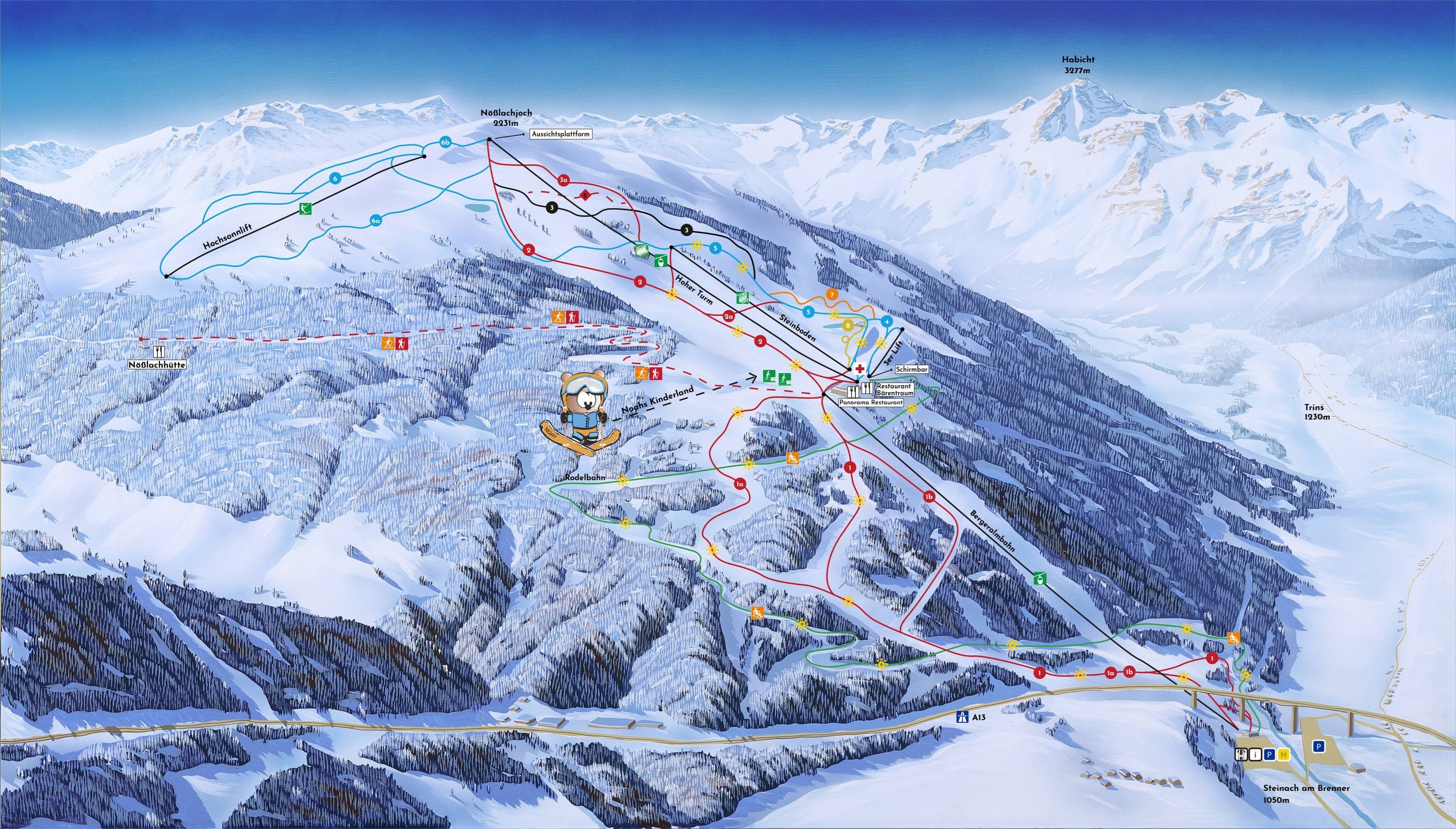 Bergeralm – Steinach am Brenner trail map