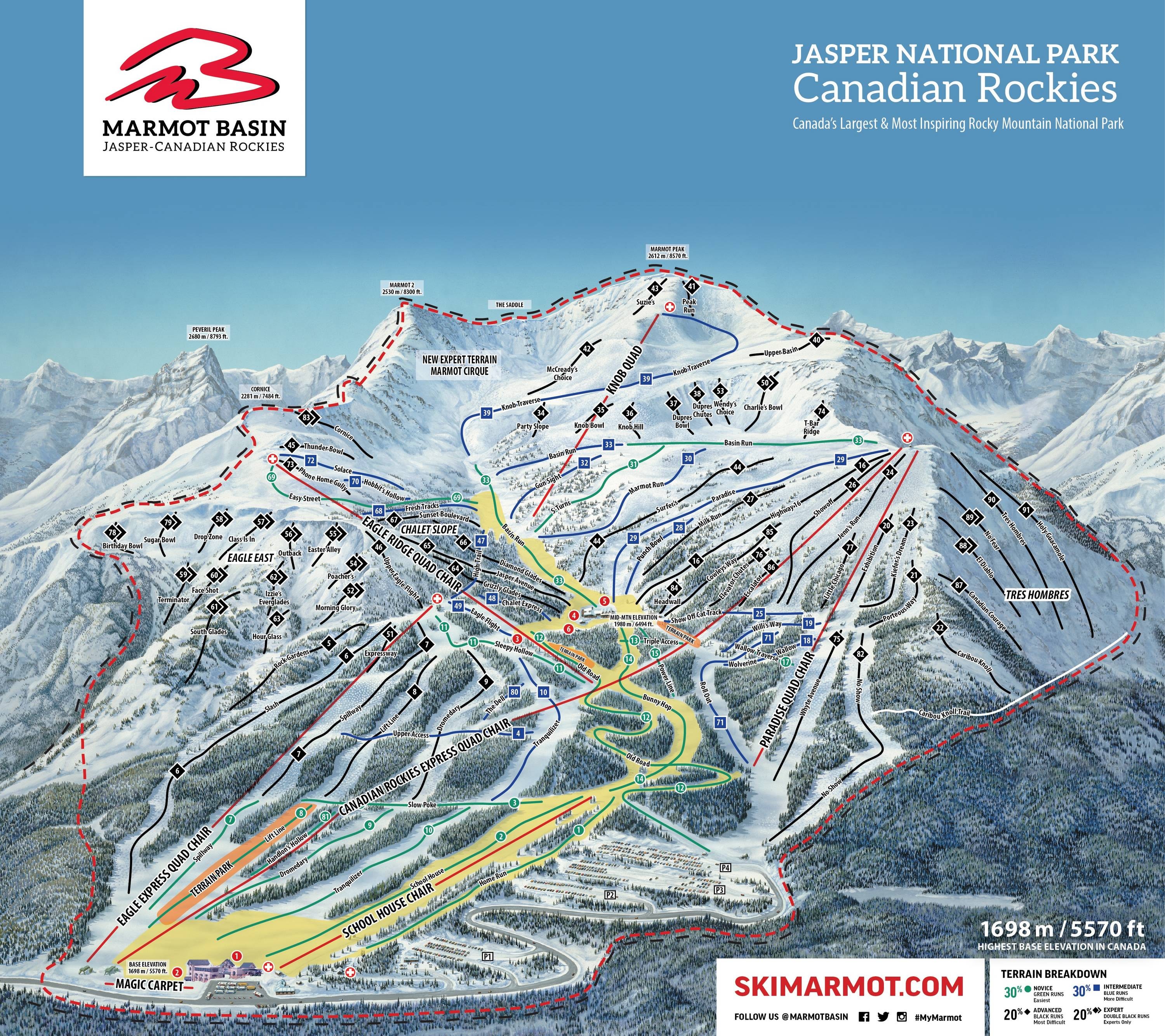Marmot Basin – Jasper trail map