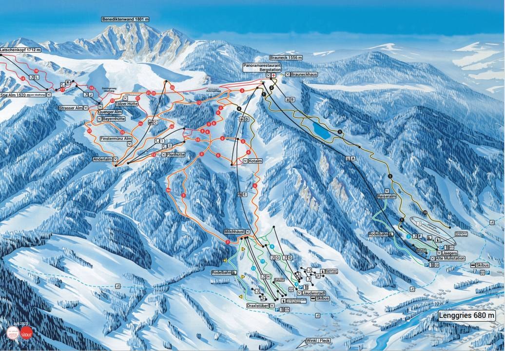 Brauneck – Lenggries/Wegscheid trail map