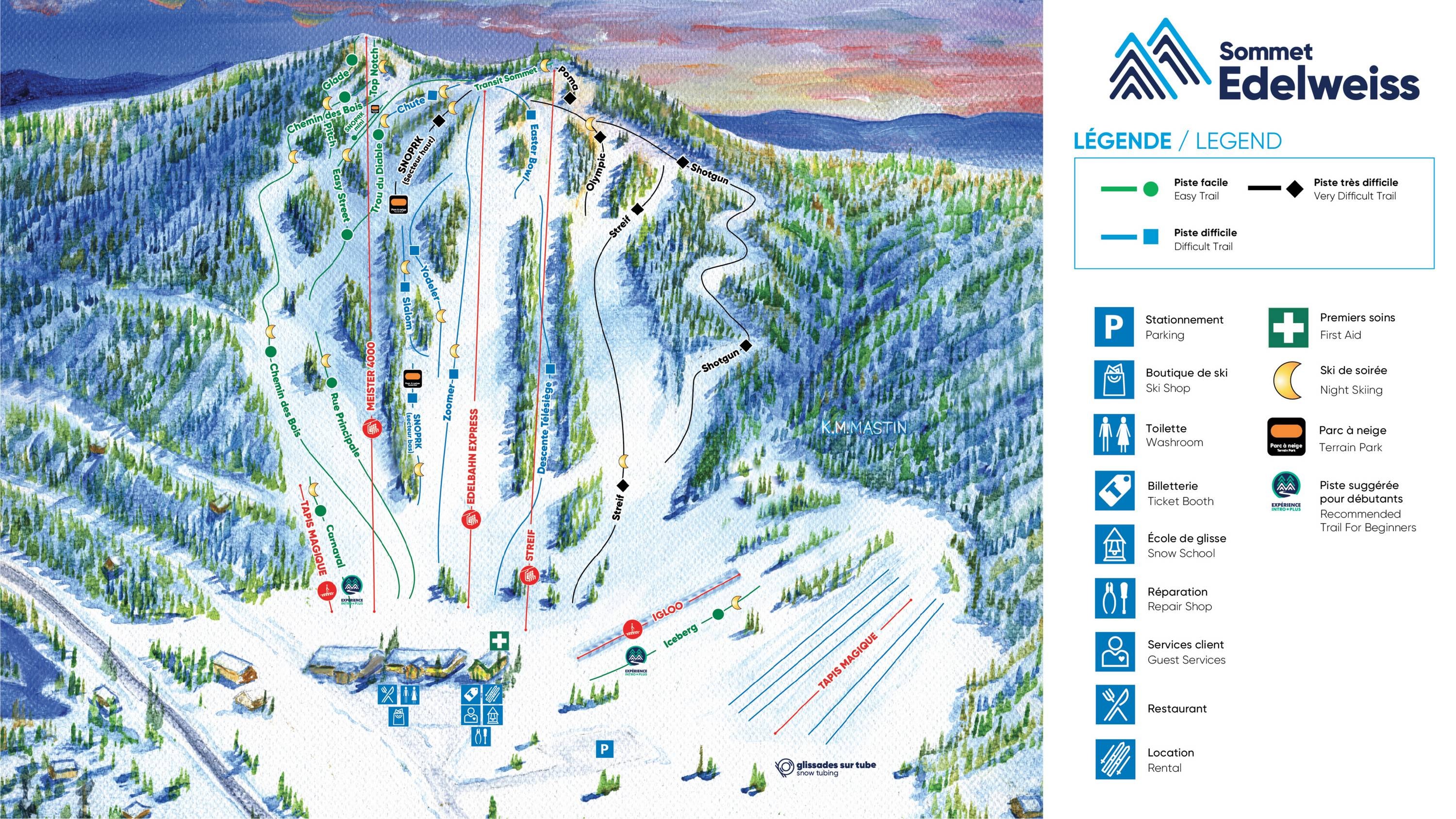 Sommet Edelweiss trail map