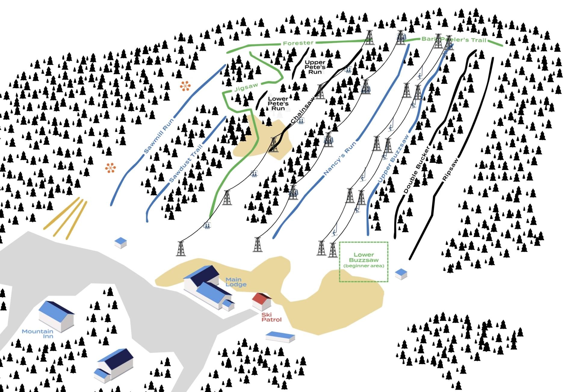 Sawmill Mountain Resort trail map