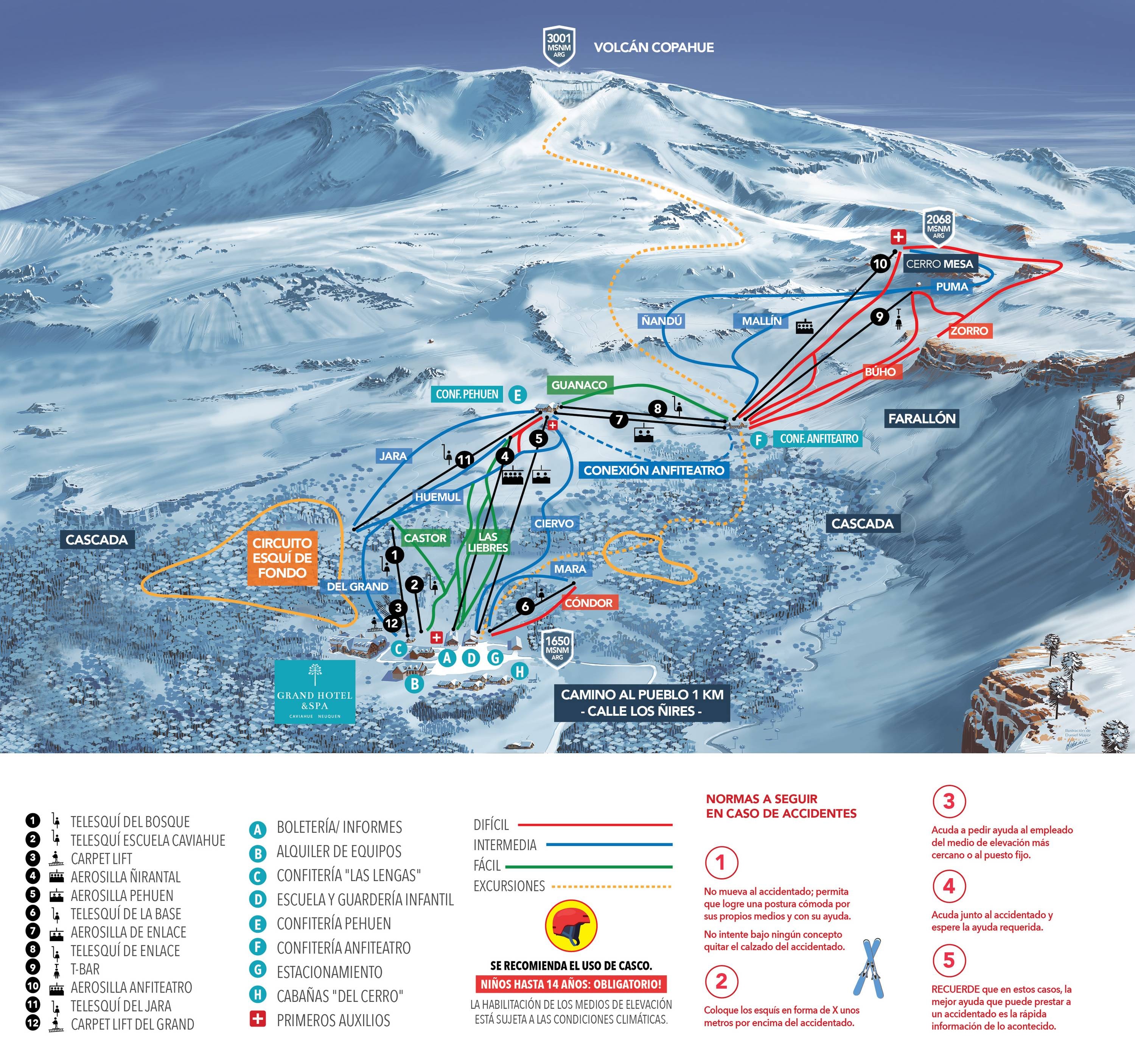 Caviahue trail map