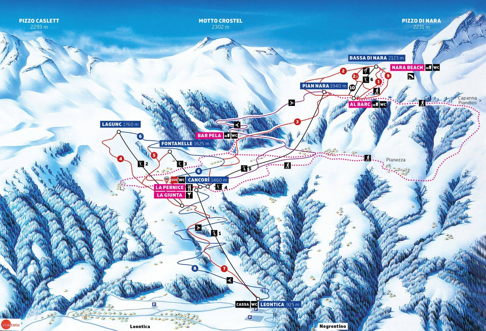 Nara – Leontica trail map