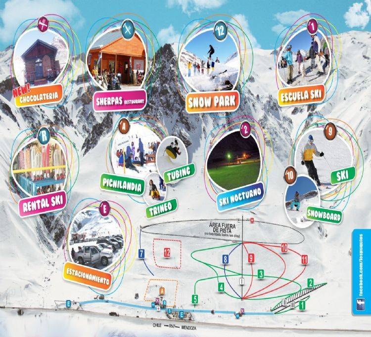 Los Puquios trail map