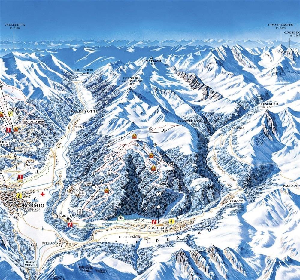 Cima Piazzi/San Colombano – Isolaccia/Oga trail map
