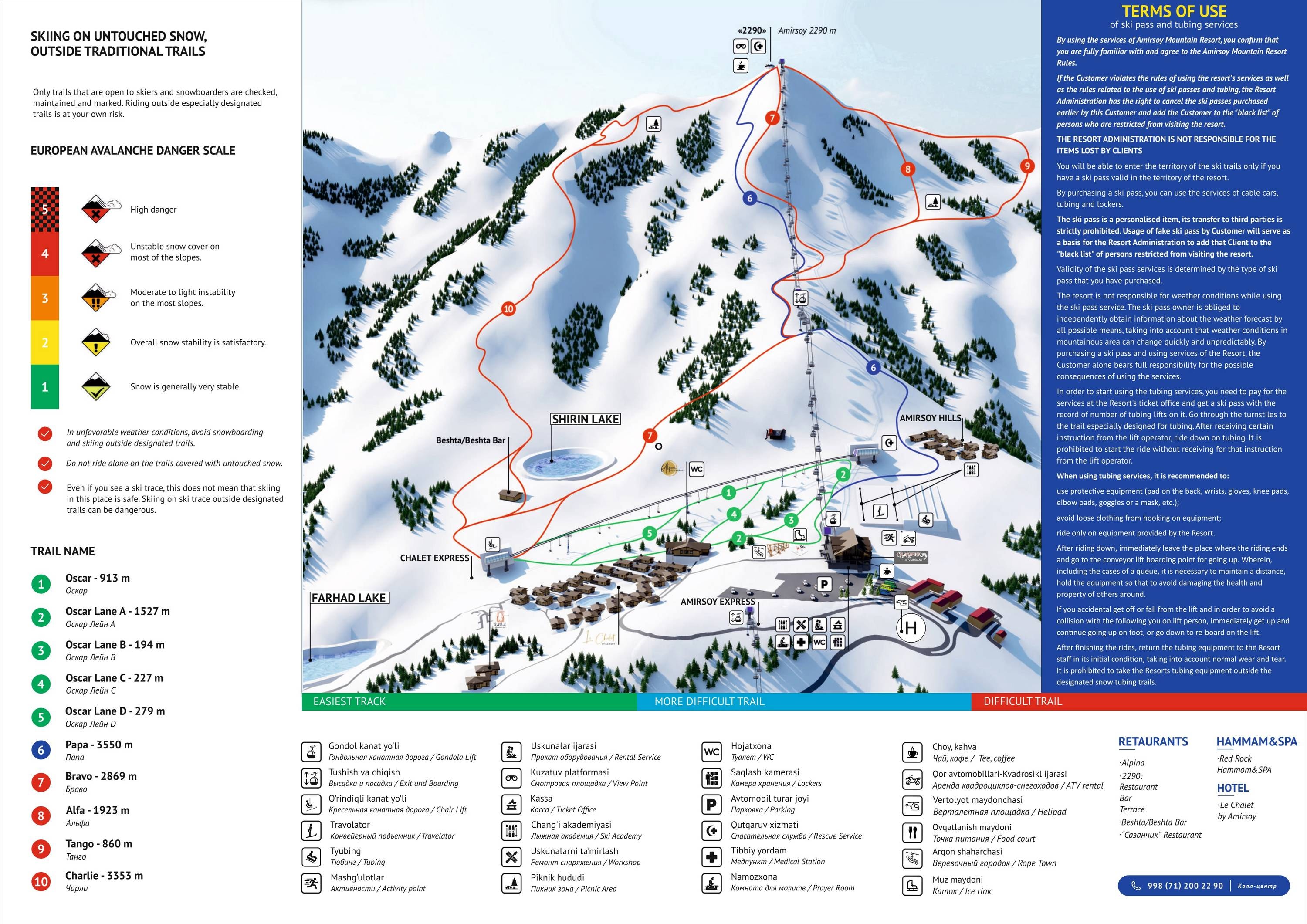 Amirsoy Mountain Resort trail map