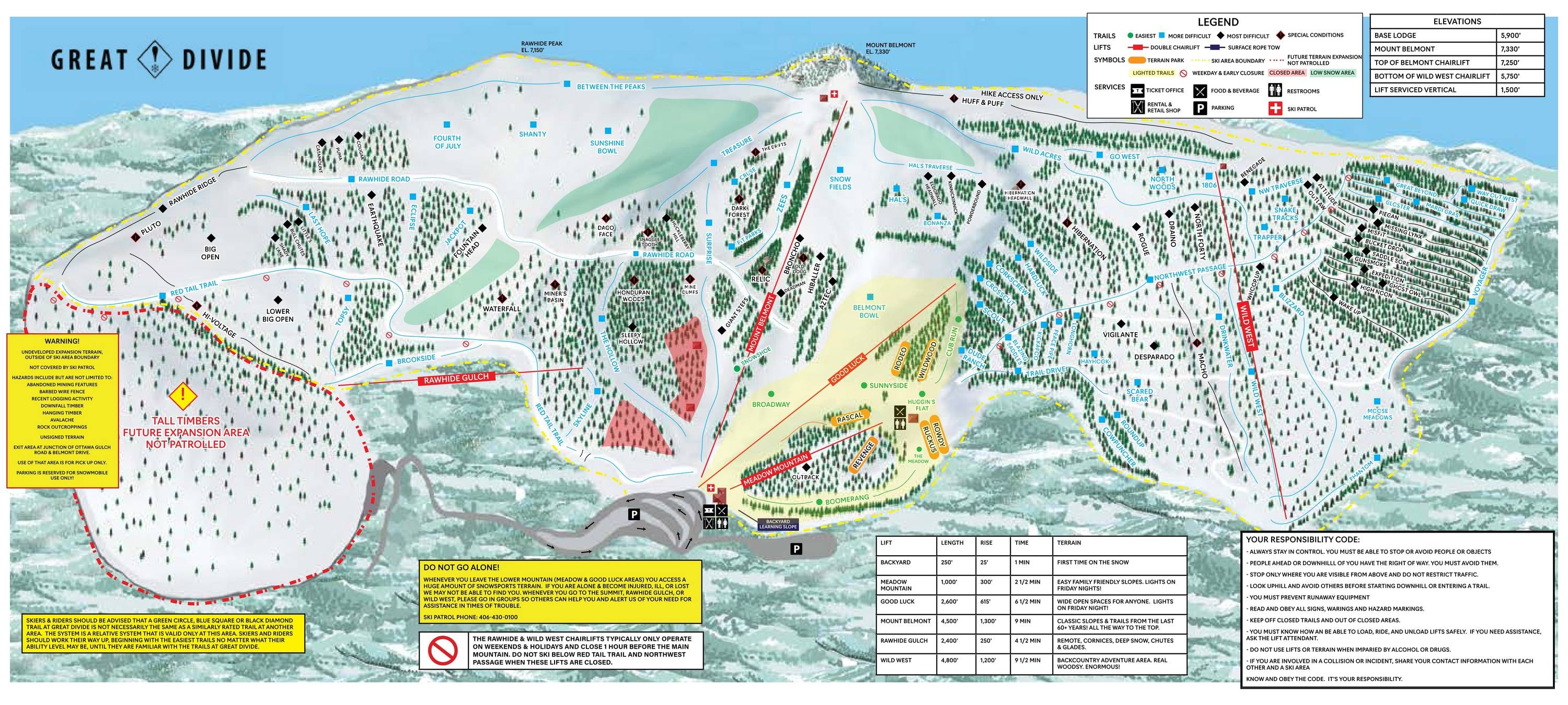 Great Divide trail map