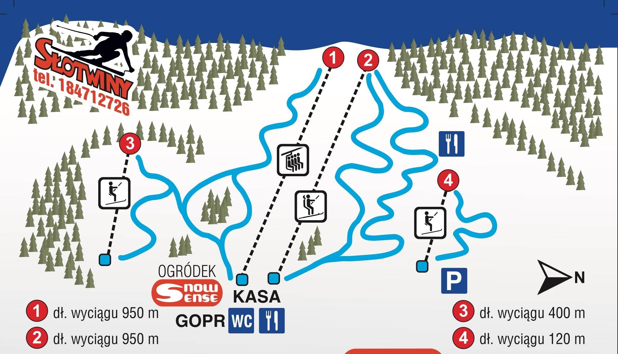 Słotwiny trail map
