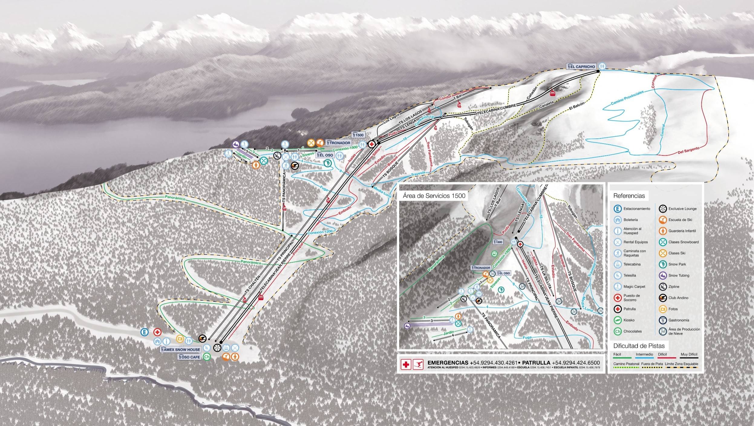 Cerro Bayo trail map