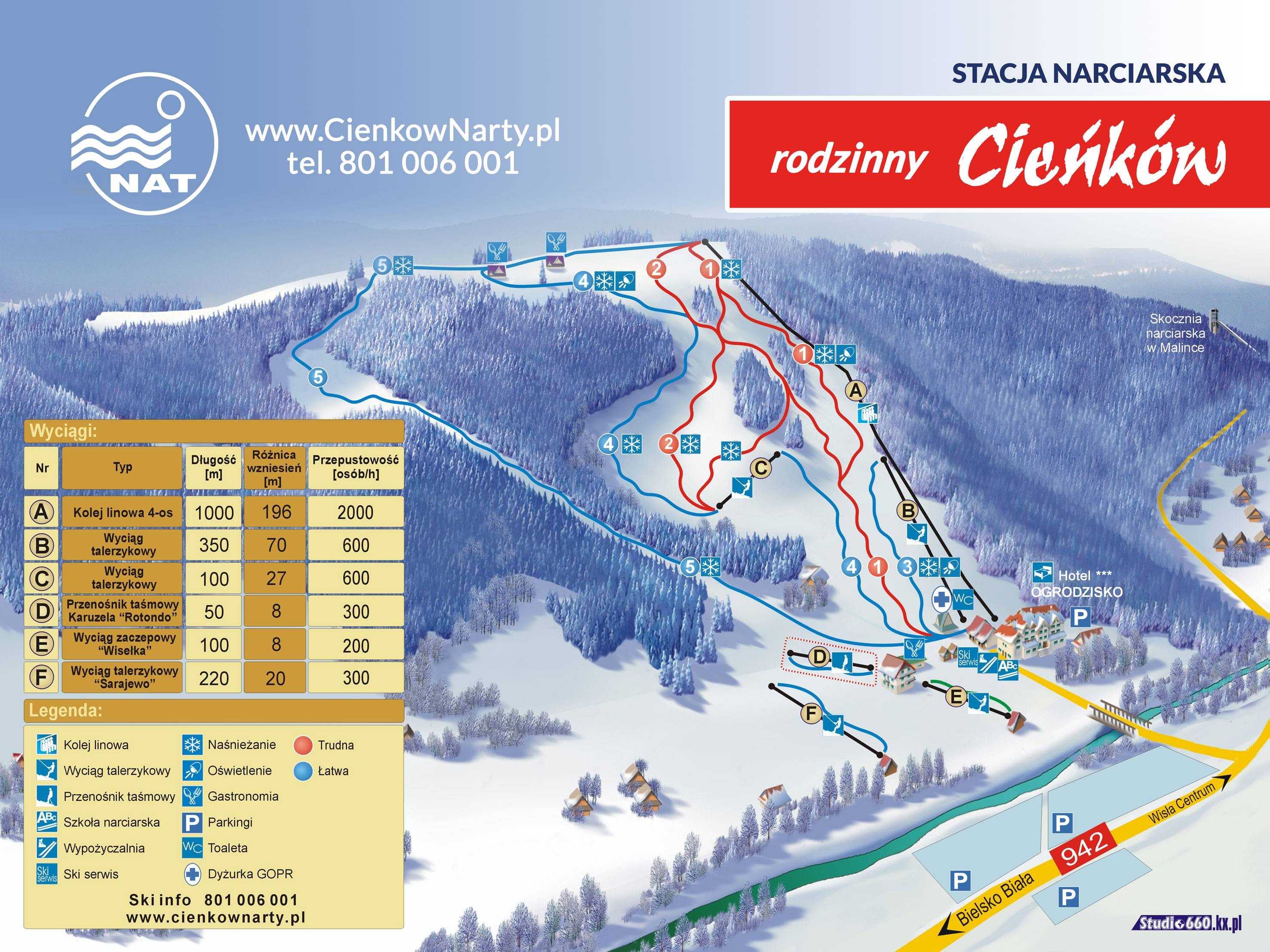 Cieńków – Malinka (Wisła) trail map