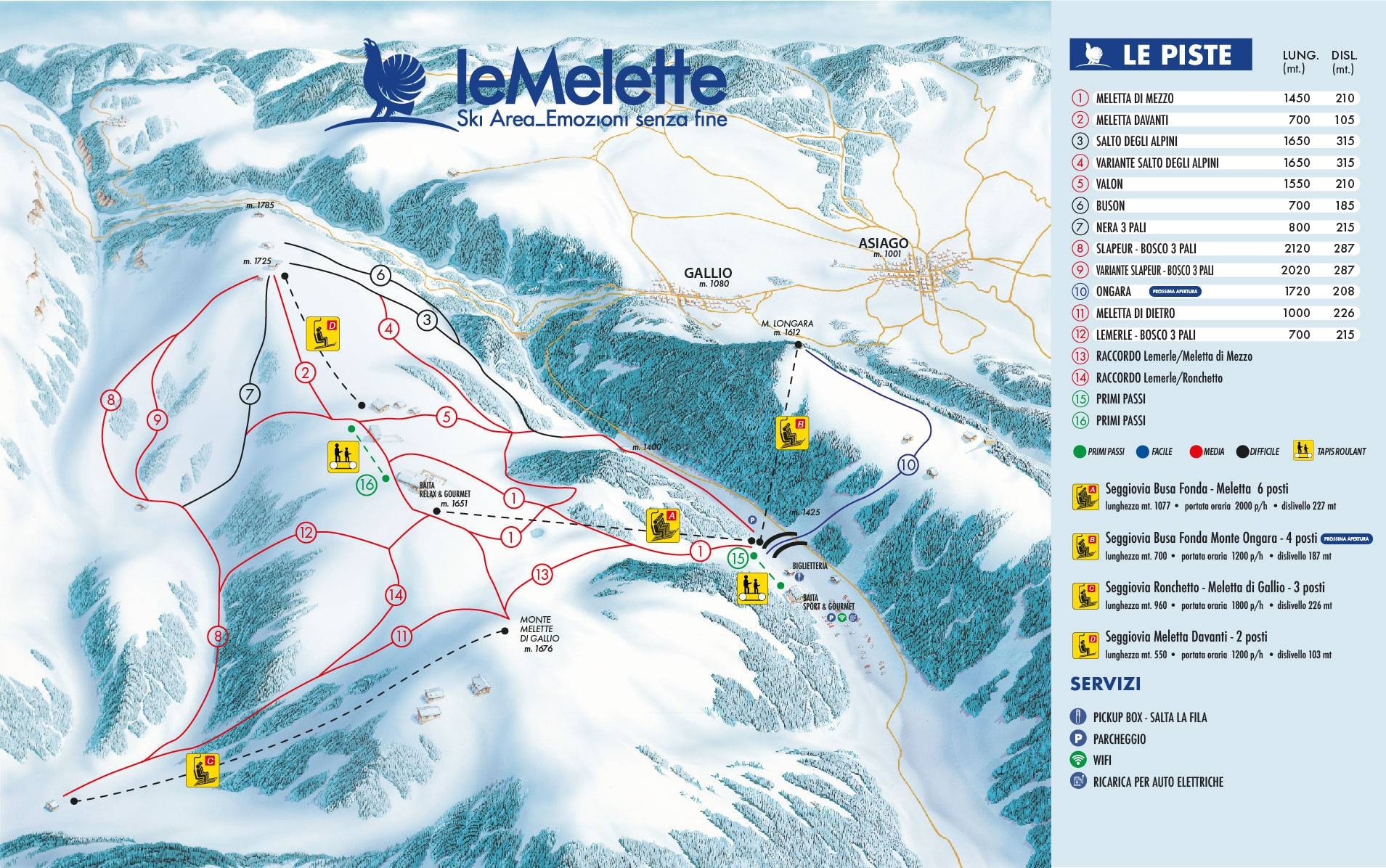 LeMelette – Gallio trail map