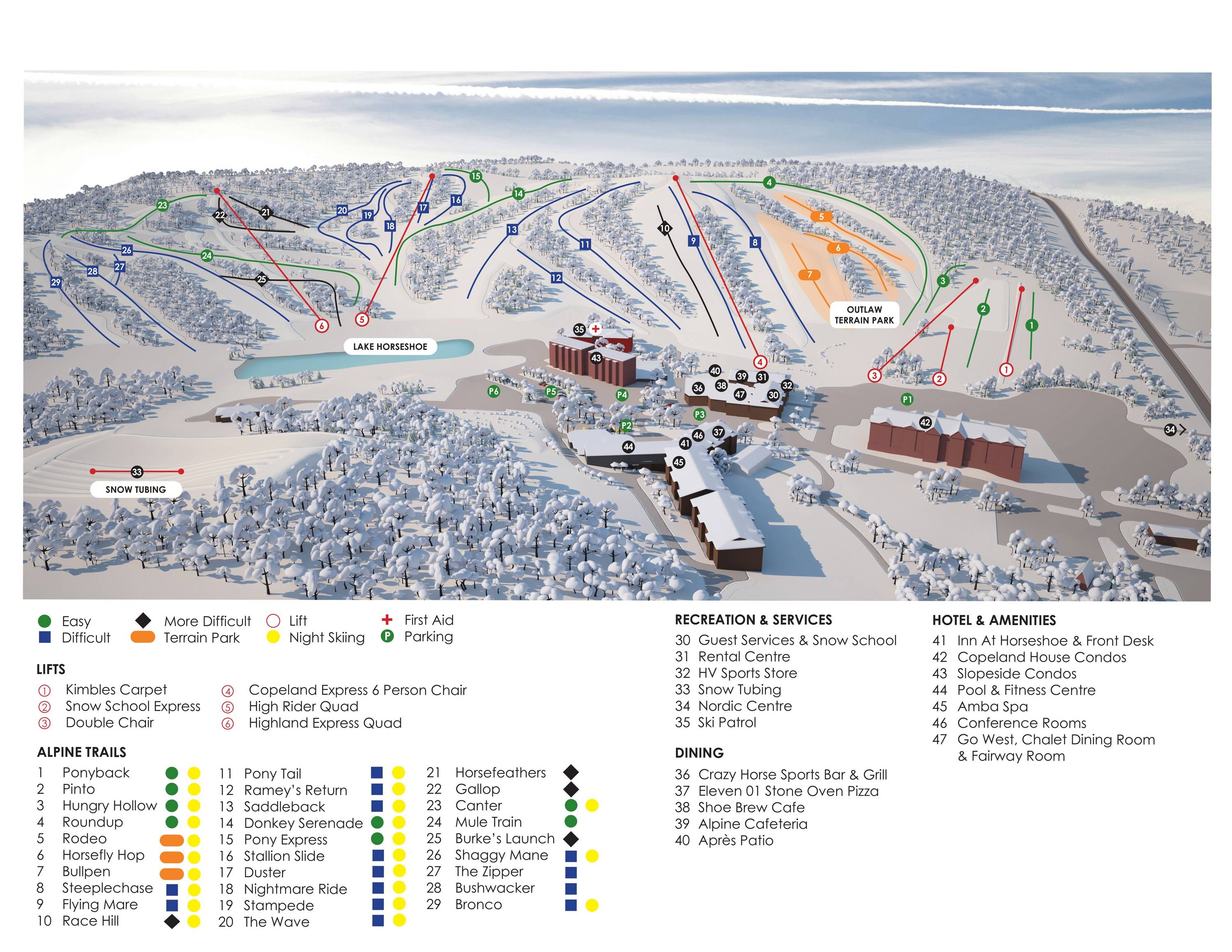 Horseshoe Resort trail map