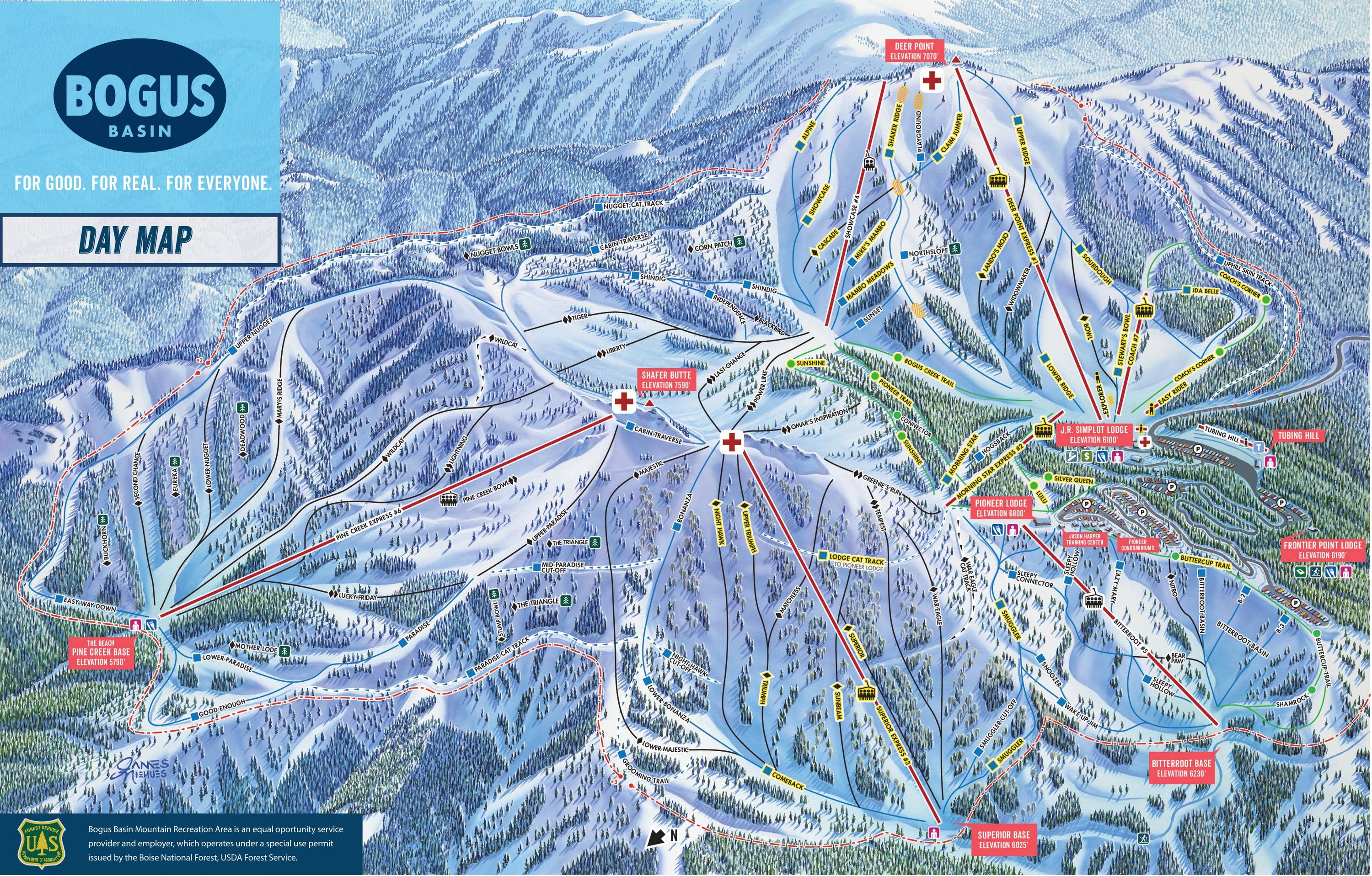 Bogus Basin trail map