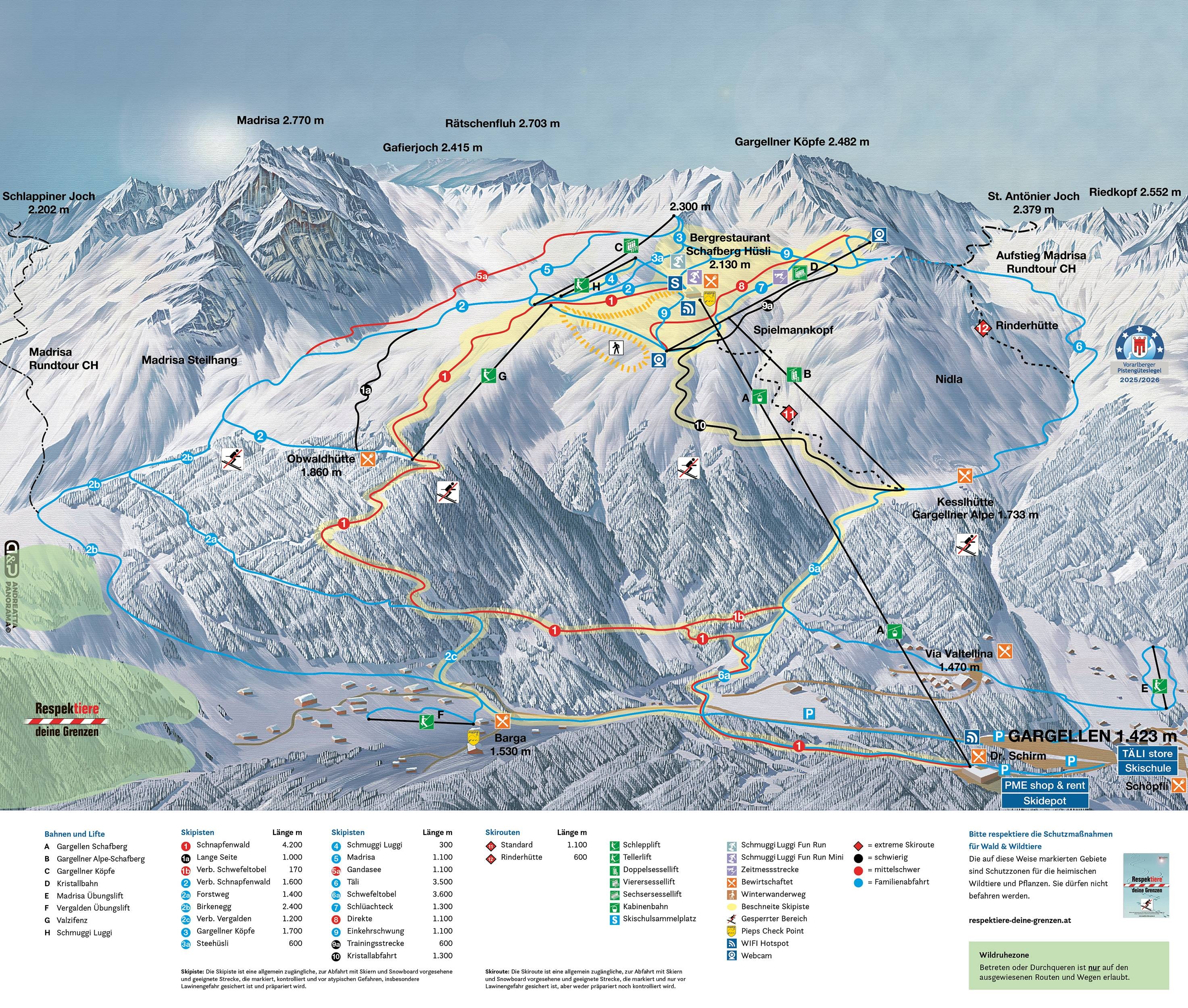 Gargellen trail map
