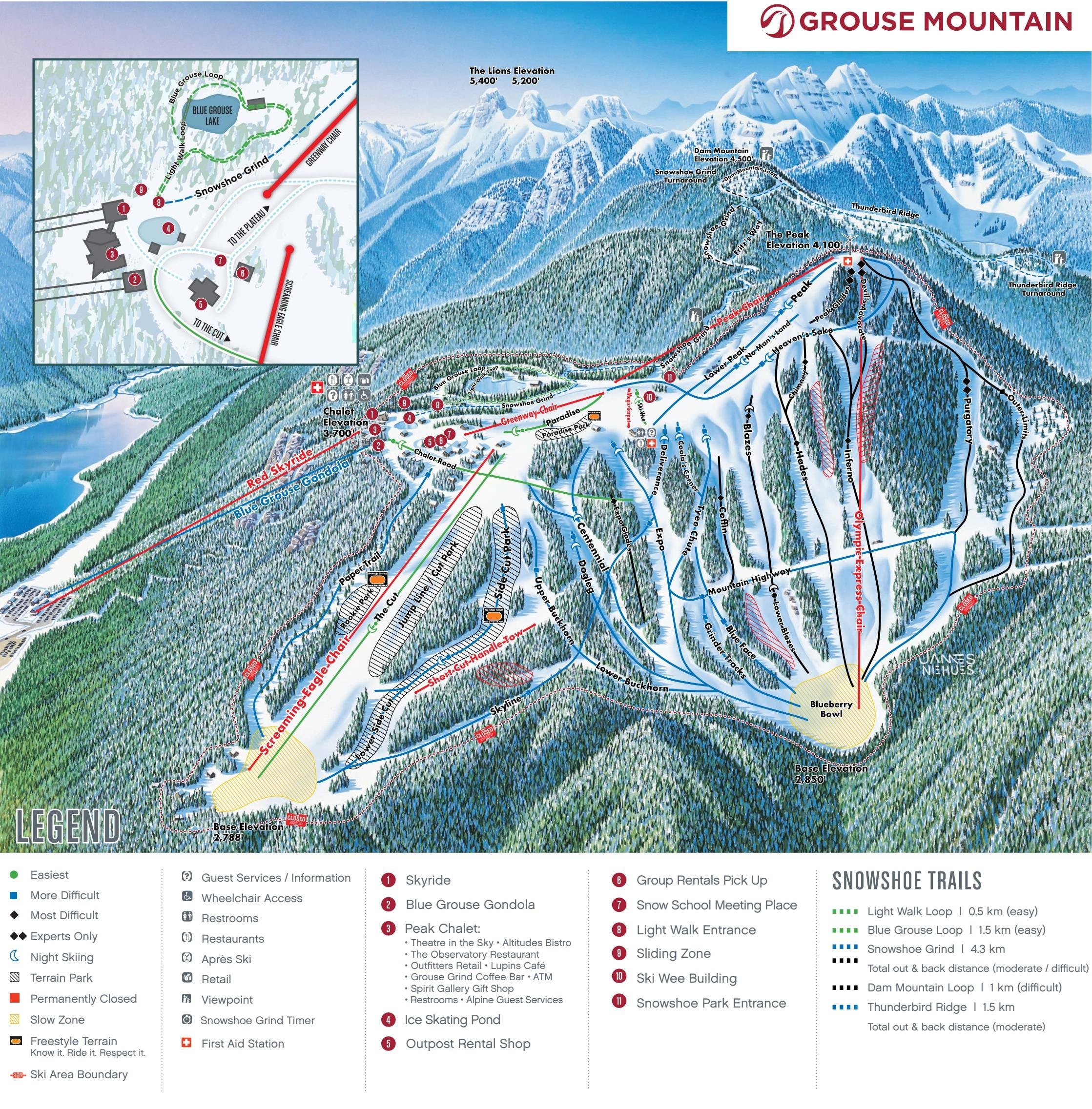 Grouse Mountain trail map
