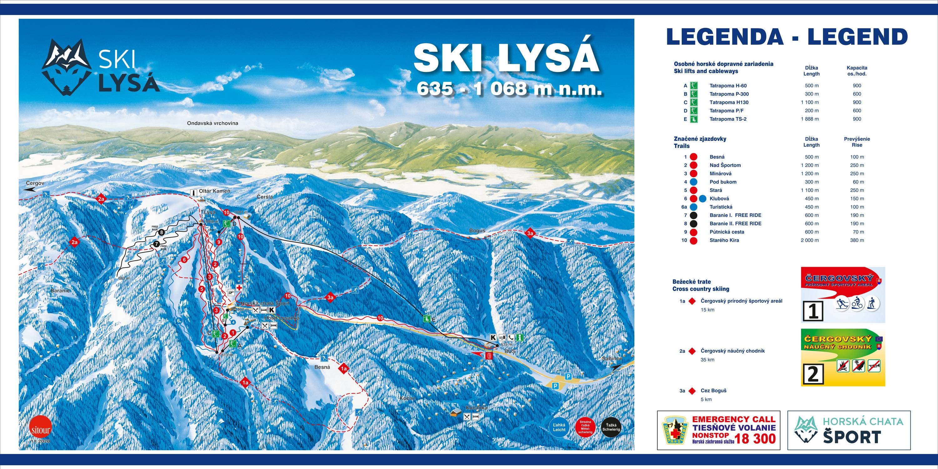 Lysá trail map