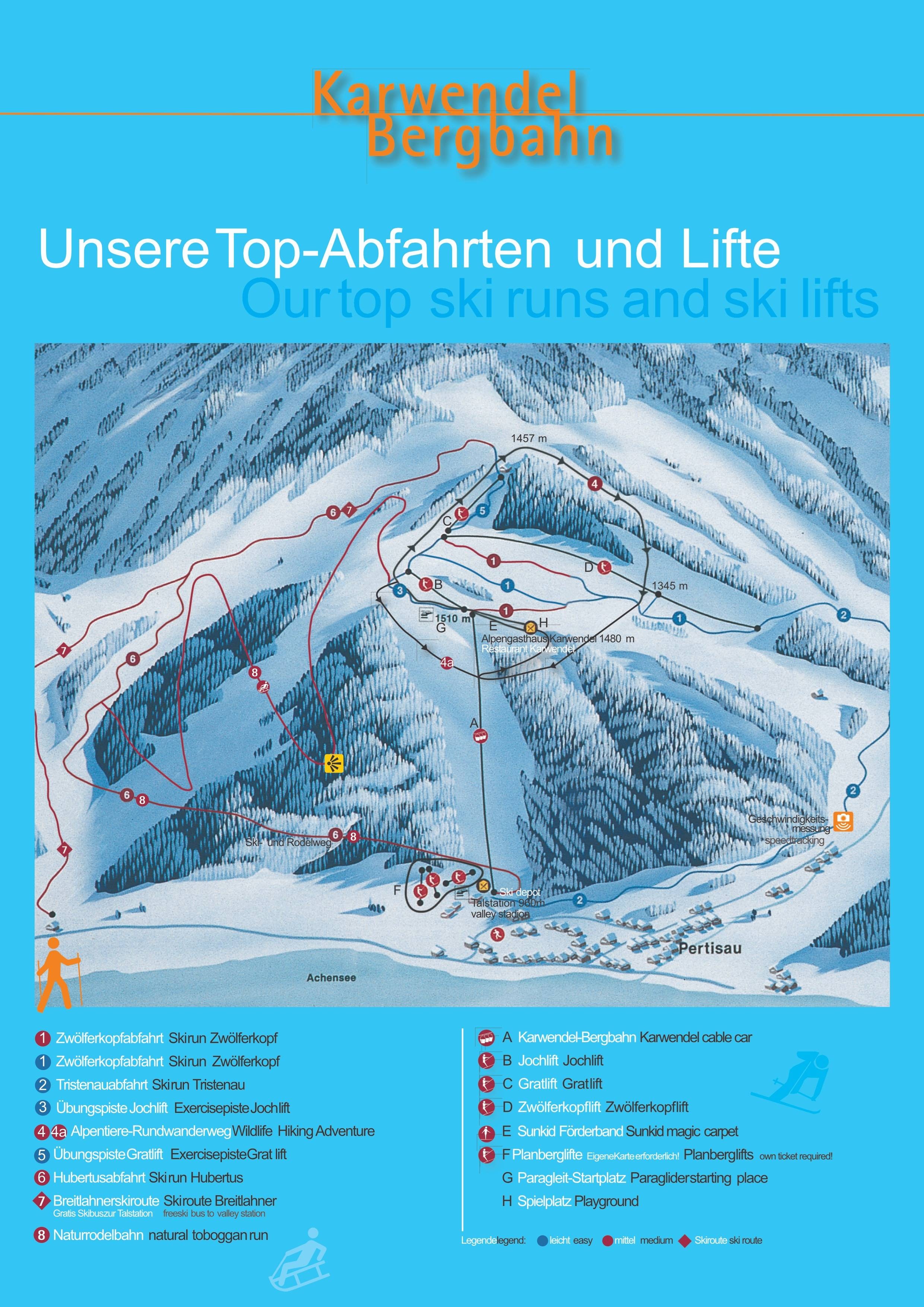 Karwendel Bergbahn (Zwölferkopf) – Pertisau trail map