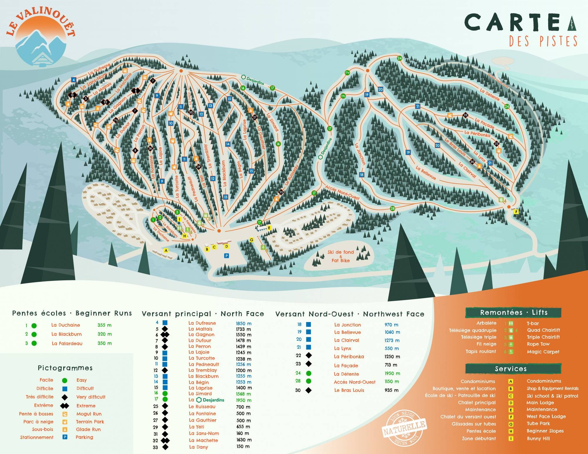 Valinouët trail map