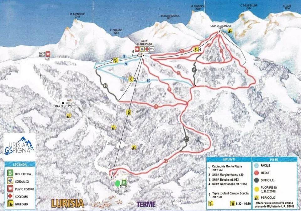 Lurisia – Monte Pigna trail map