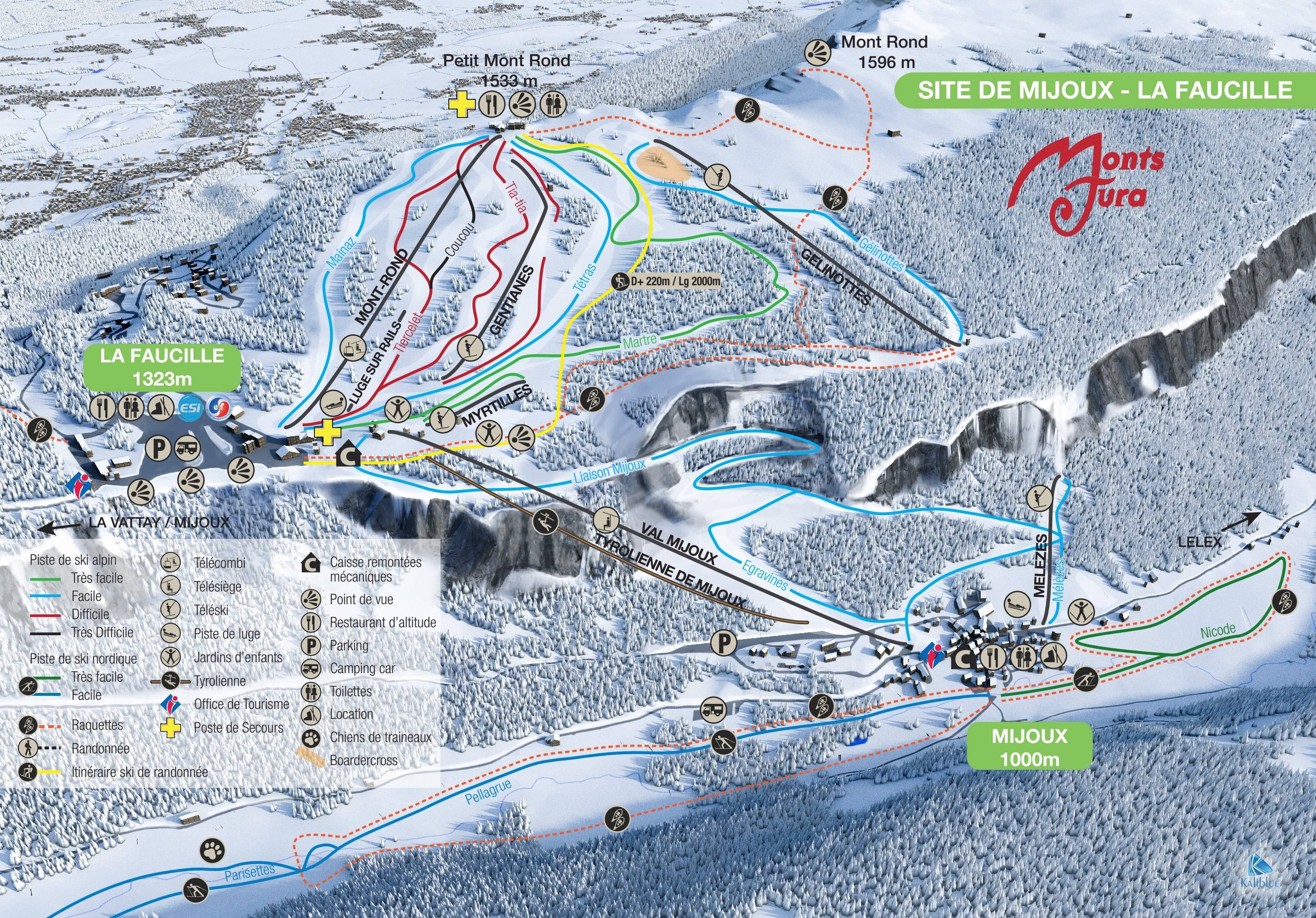 Mijoux/La Faucille trail map