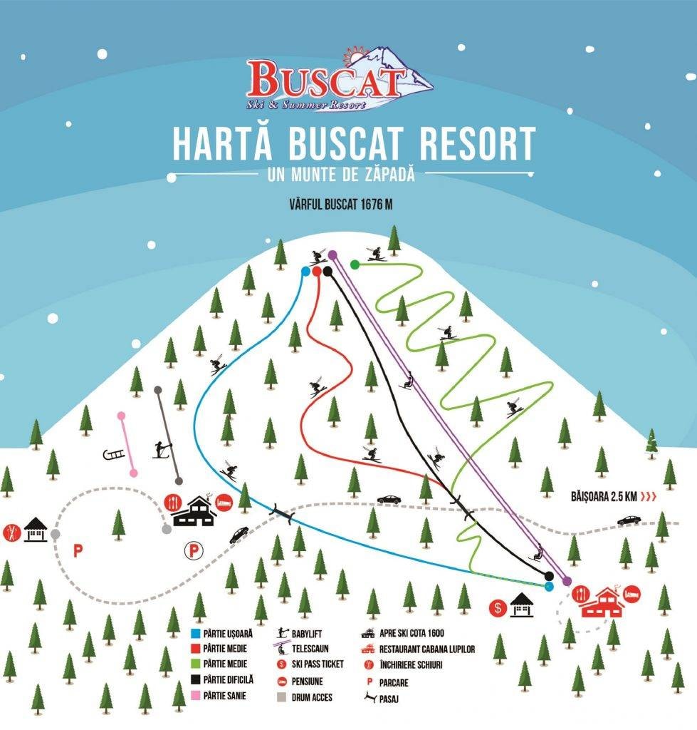 Buscat – Staţiunea Muntele Băişorii (Băișoara) trail map