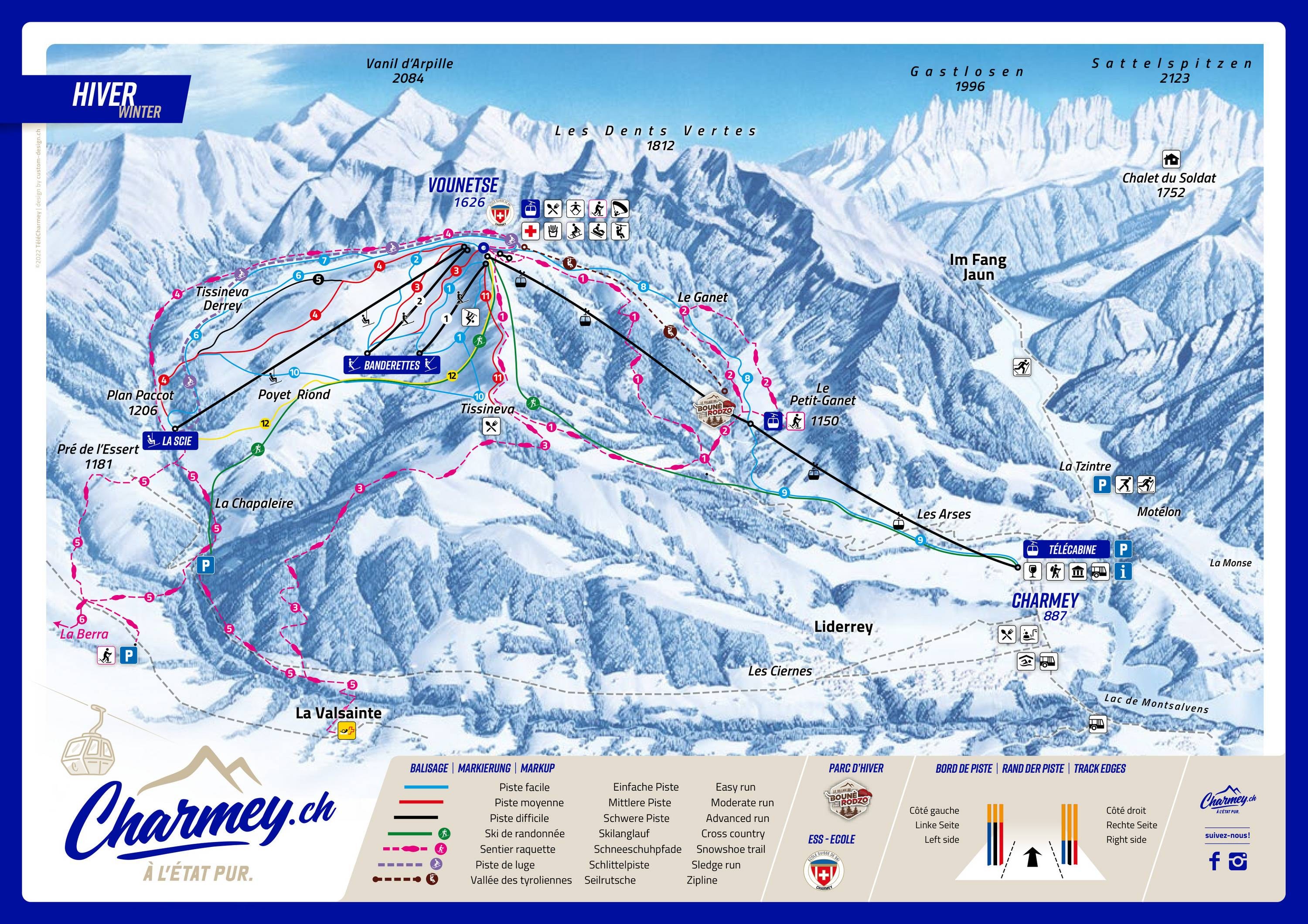 Charmey trail map