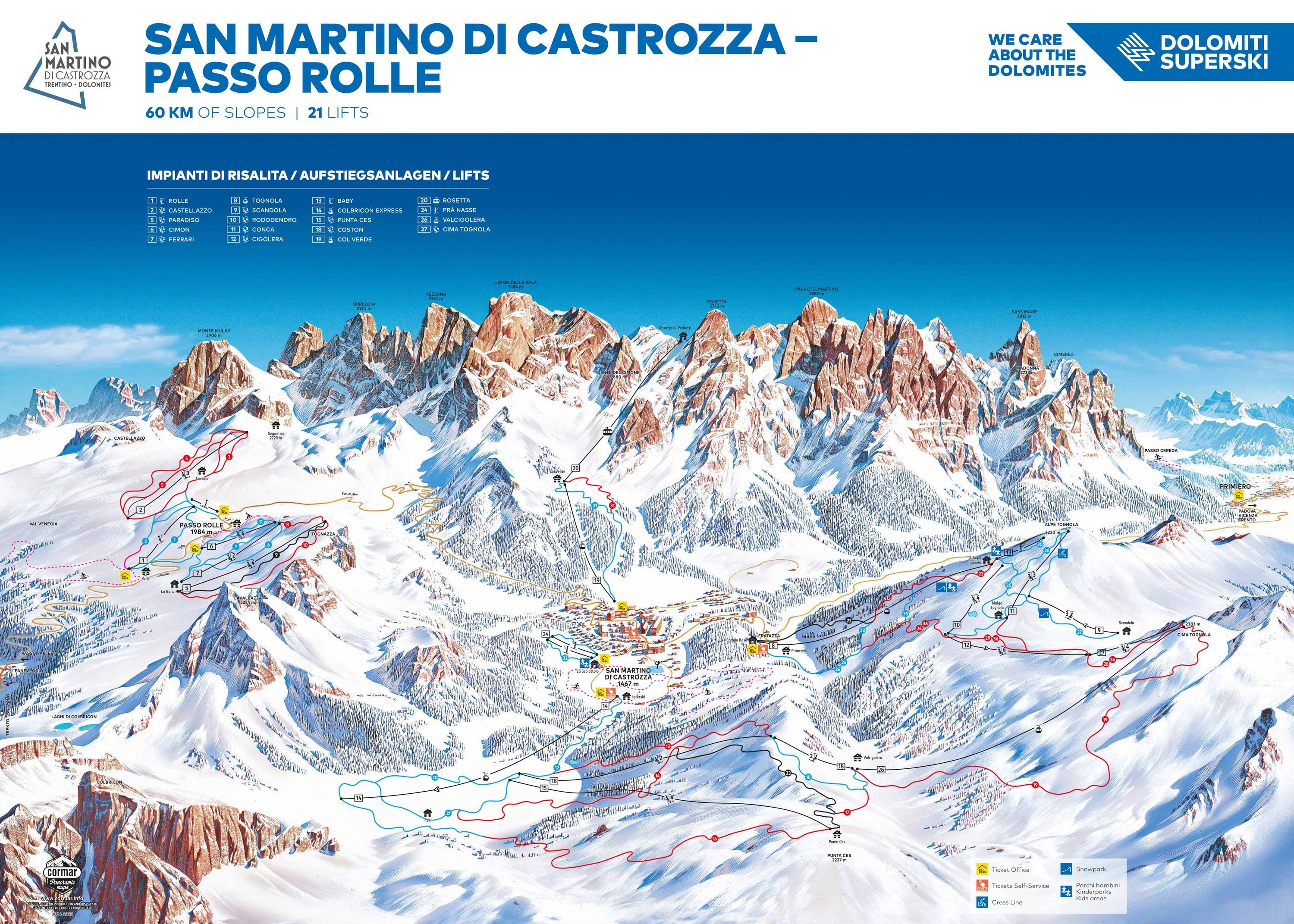 San Martino di Castrozza trail map