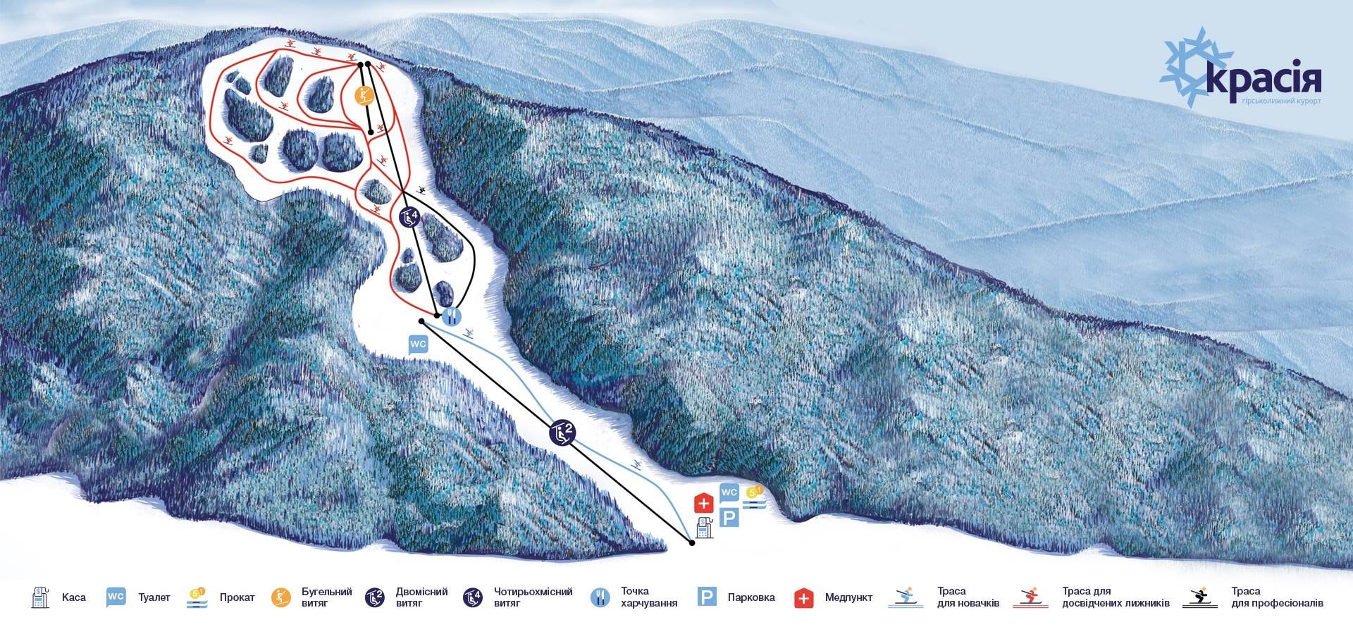 Krasiya trail map