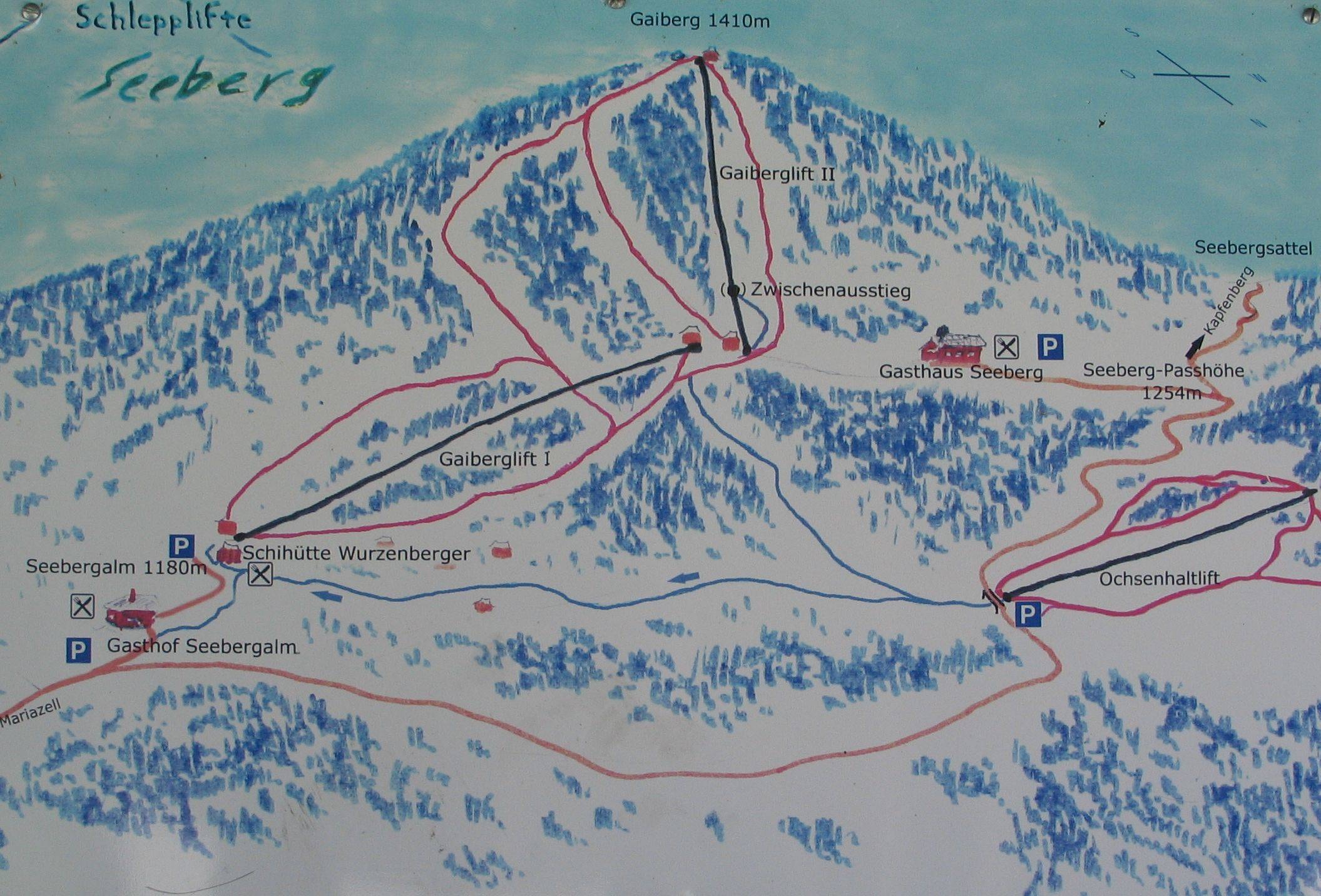 Seeberg – Seewiesen (Turnau) trail map