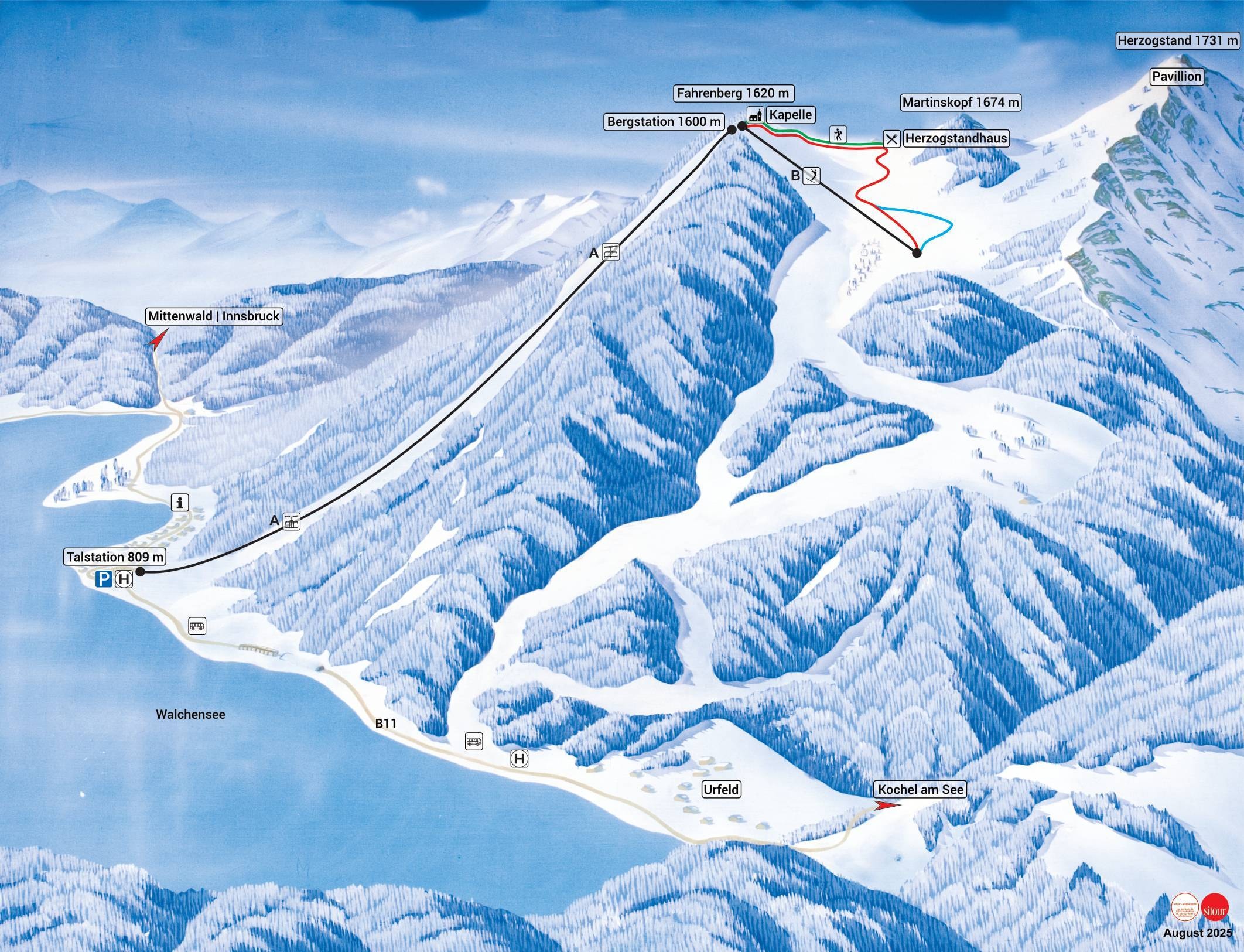 Herzogstand – Walchensee trail map