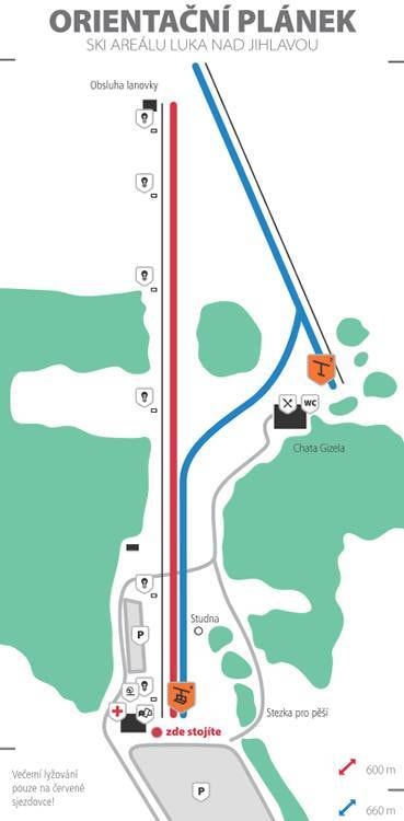 Luka nad Jihlavou trail map