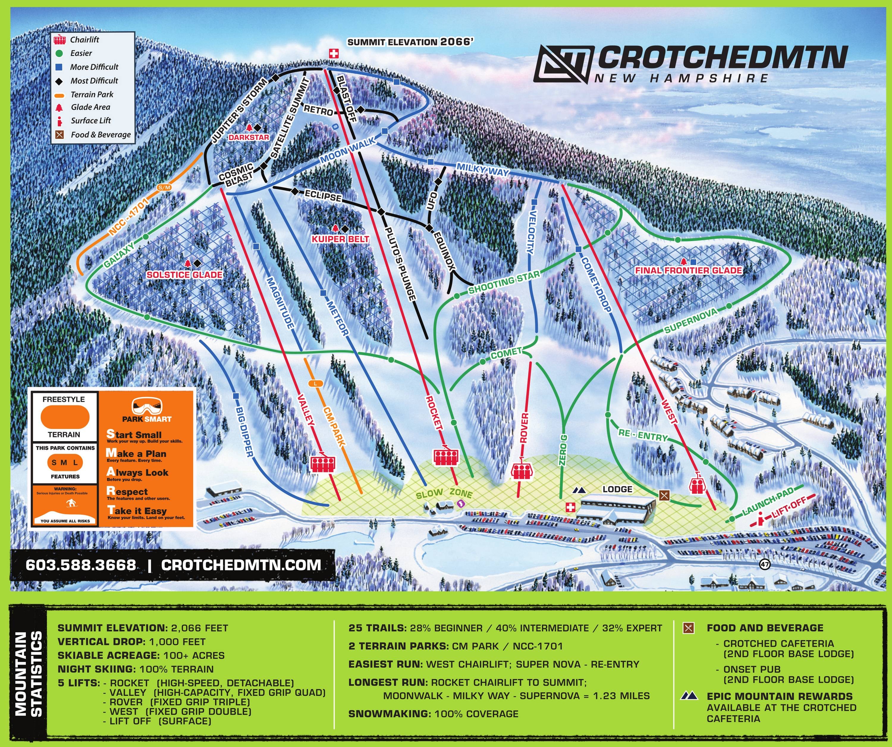 Crotched Mountain trail map