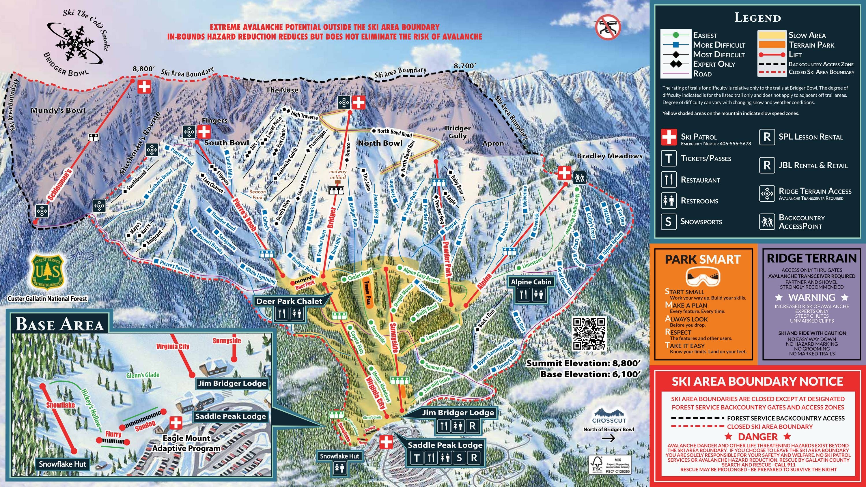 Bridger Bowl – Bozeman trail map