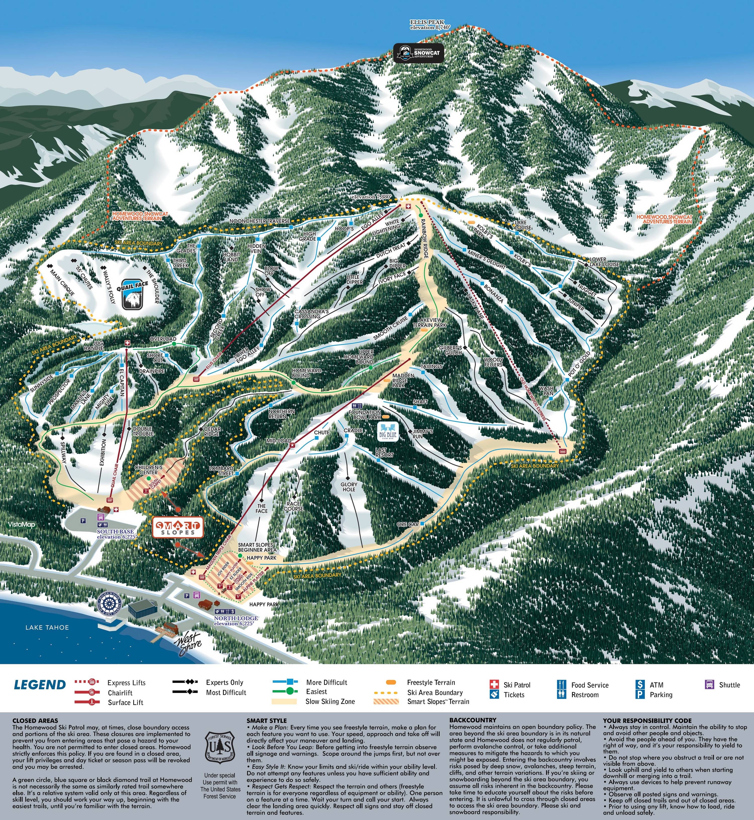 Homewood Mountain Resort trail map