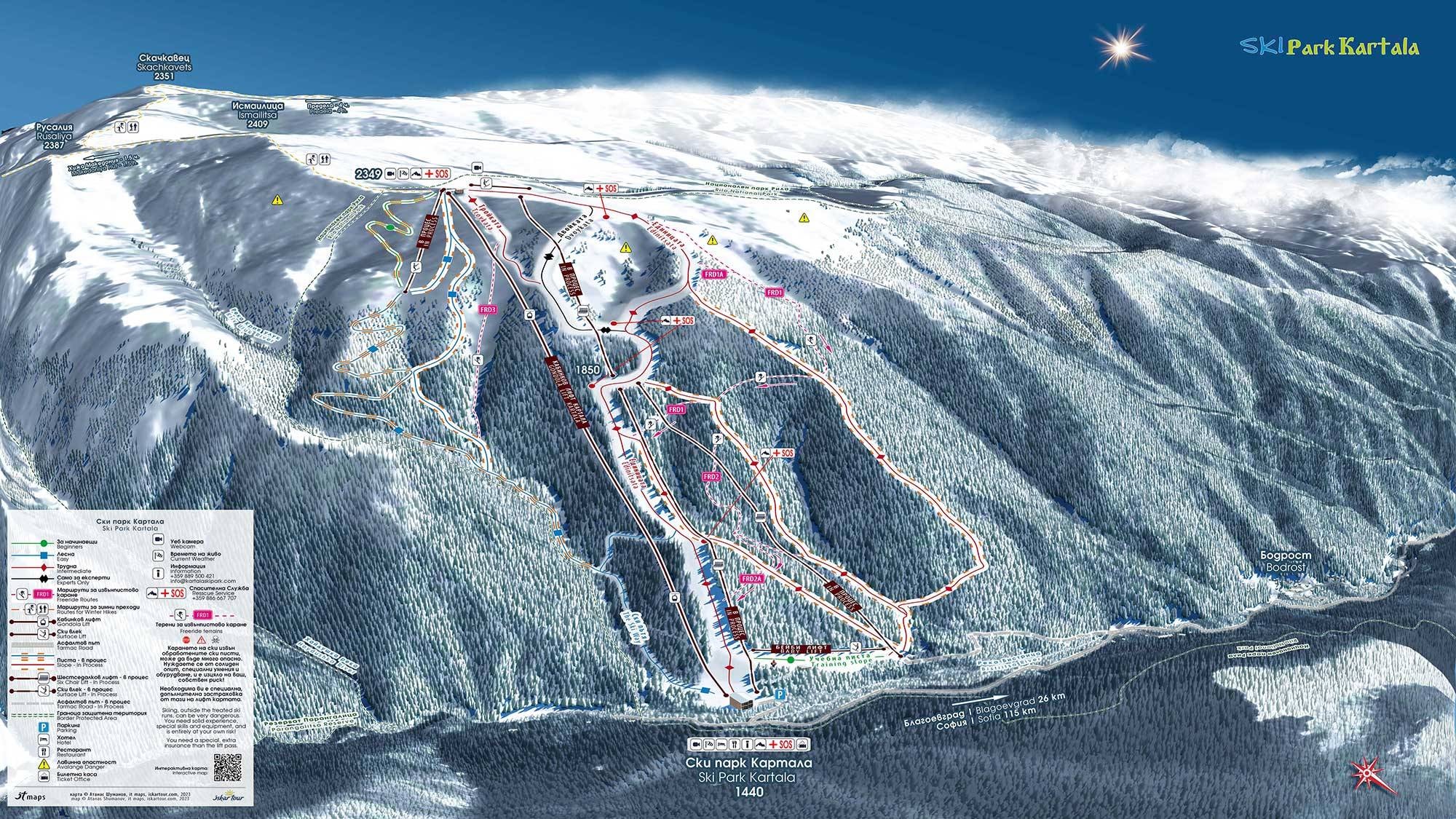 Bodrost/Kartala trail map