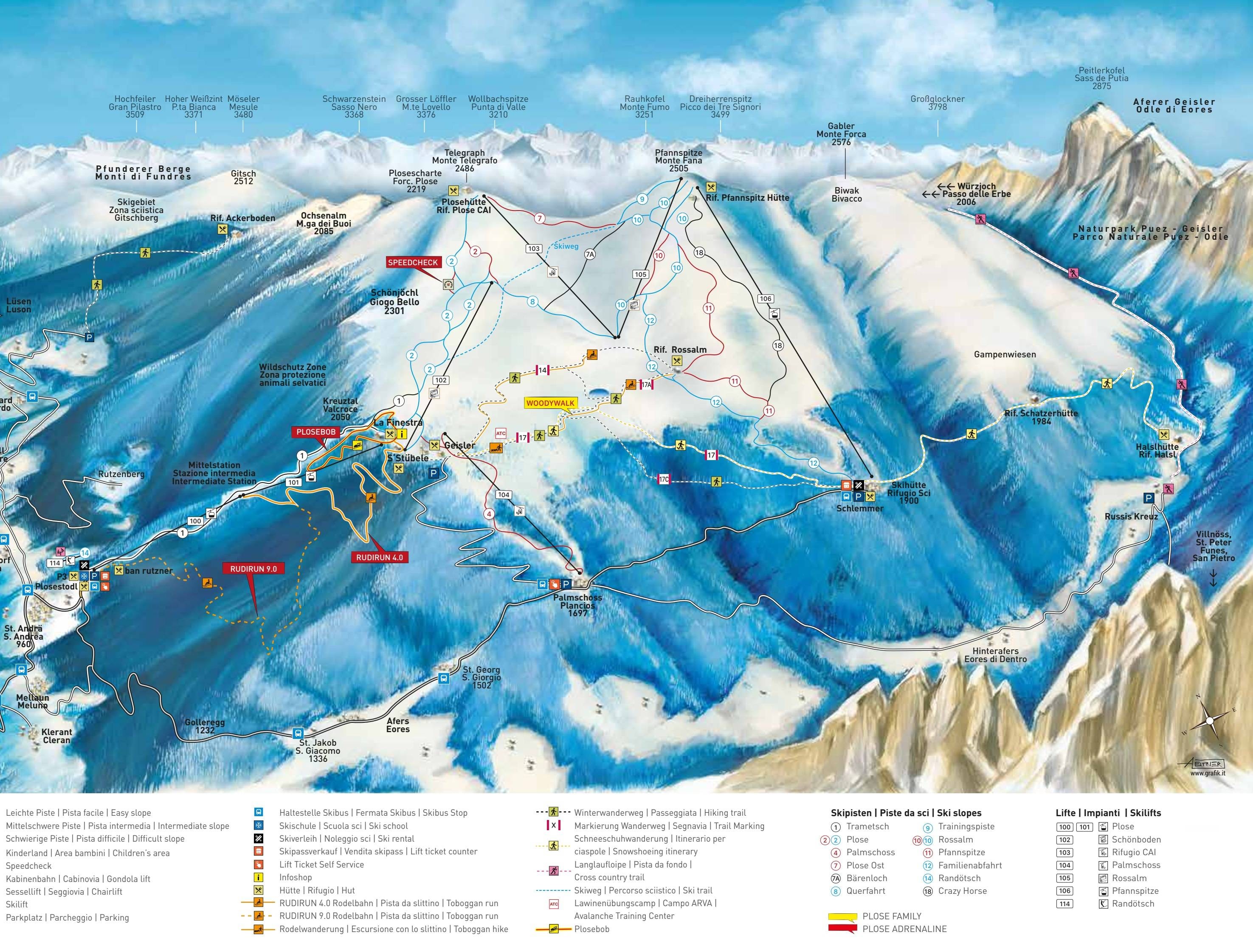 Plose – Brixen (Bressanone) trail map