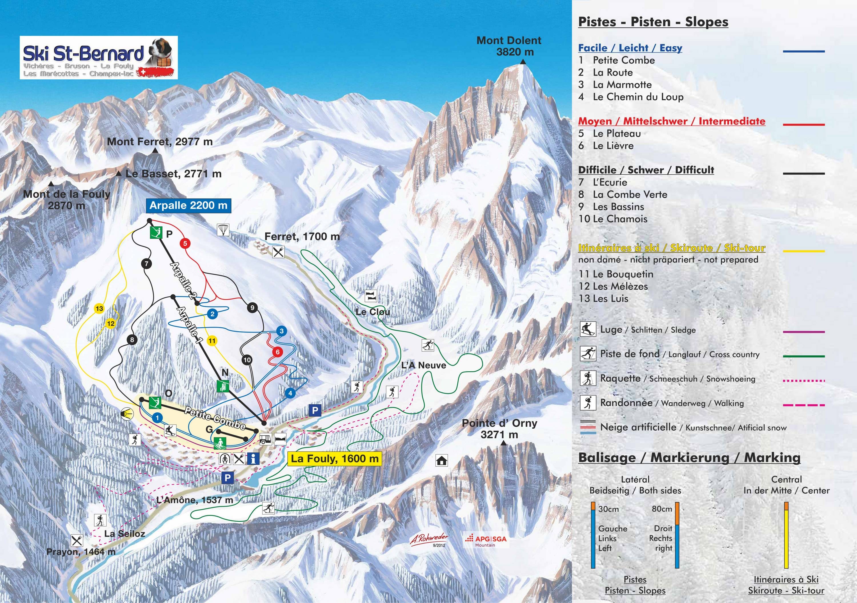 La Fouly trail map