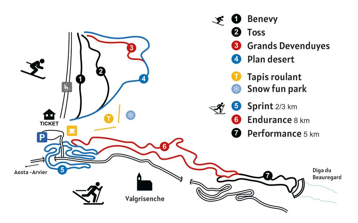Valgrisenche trail map