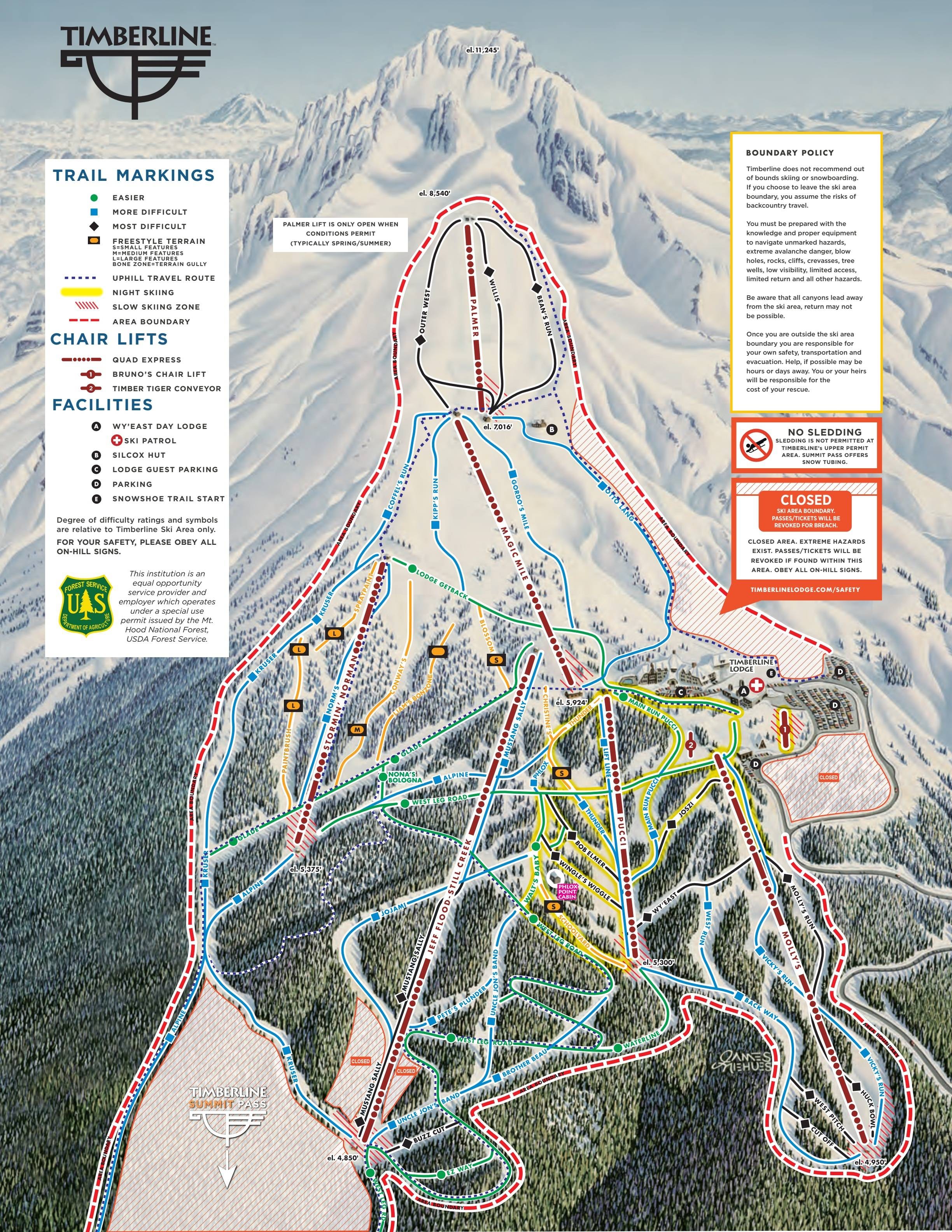 Timberline trail map
