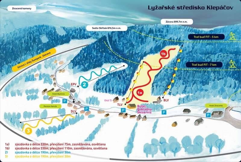 Klepáčov trail map