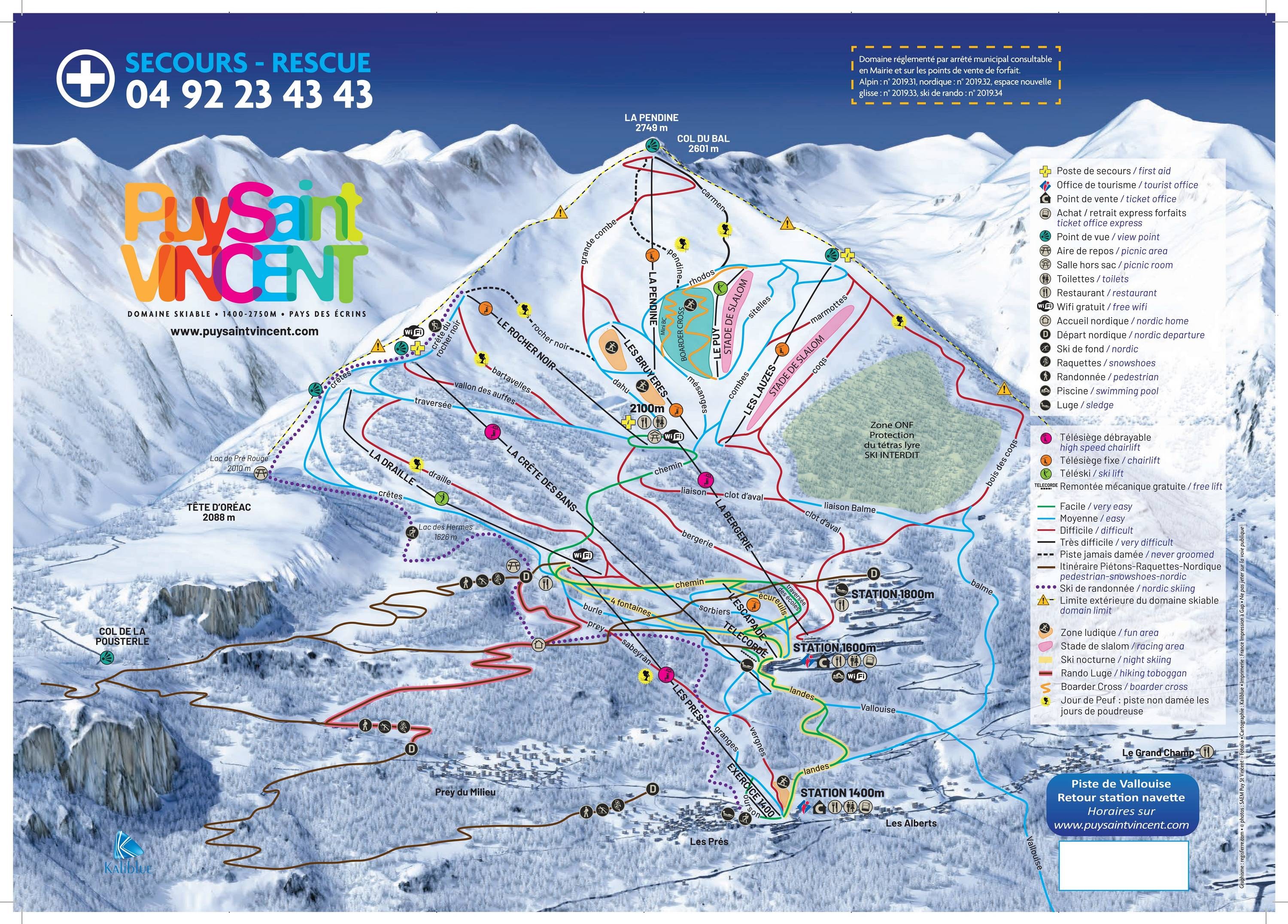 Puy-Saint-Vincent trail map
