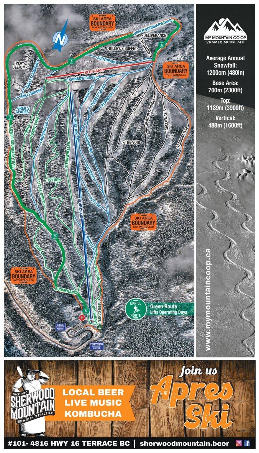 Shames Mountain trail map