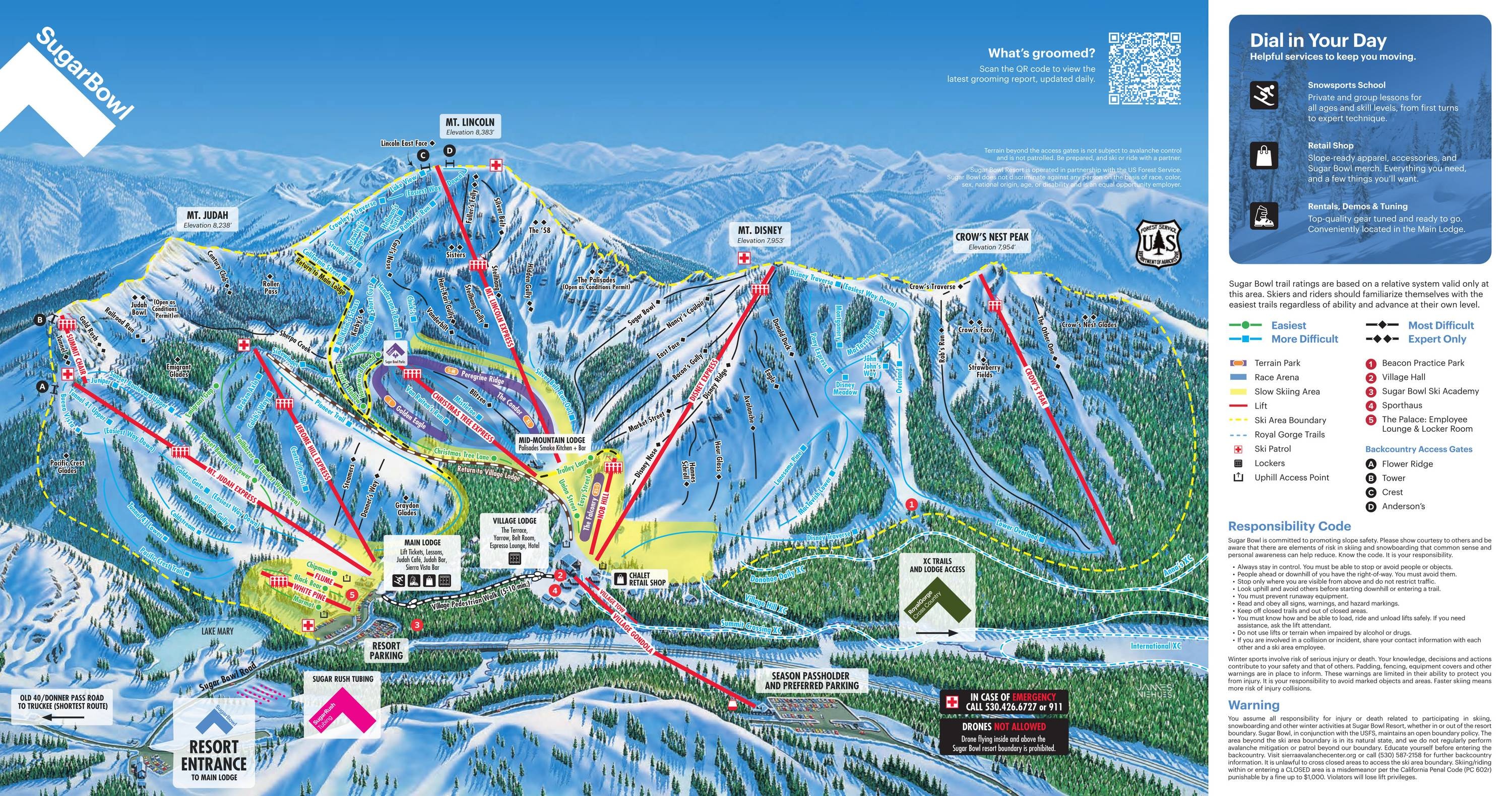 Sugar Bowl trail map