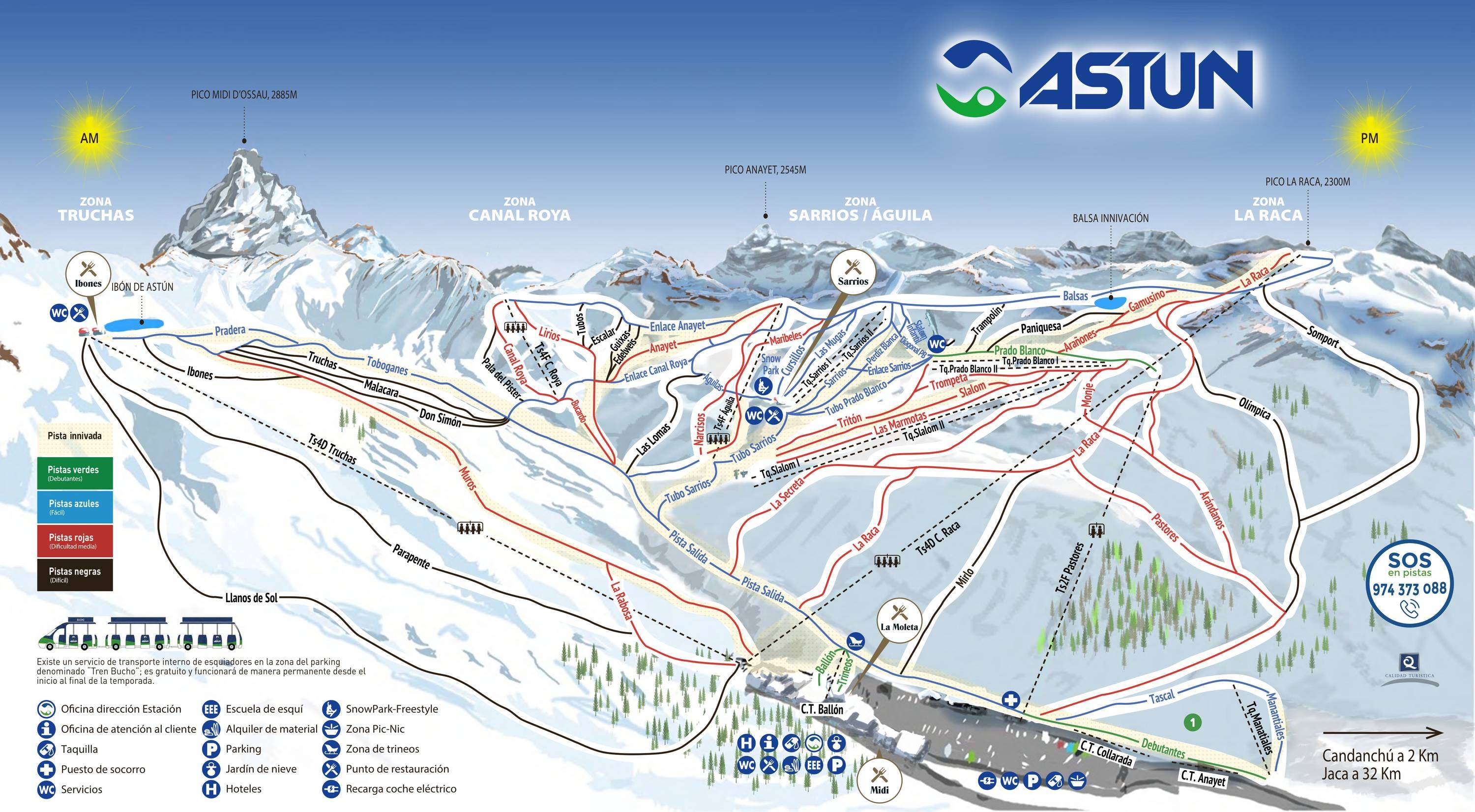 Astún trail map