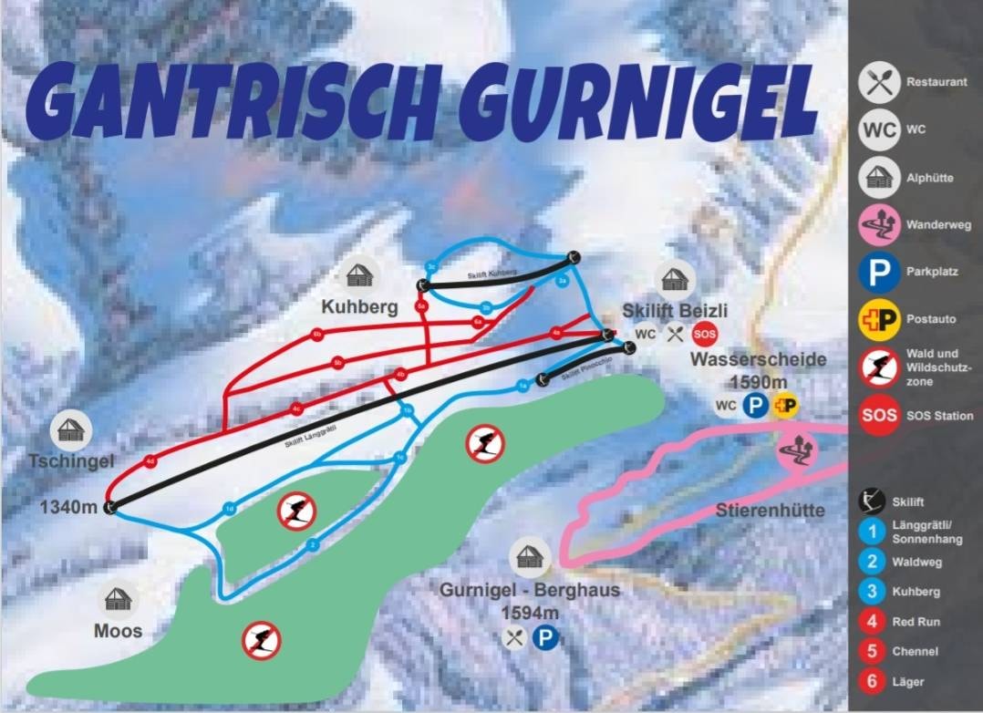 Gantrisch Gurnigel trail map