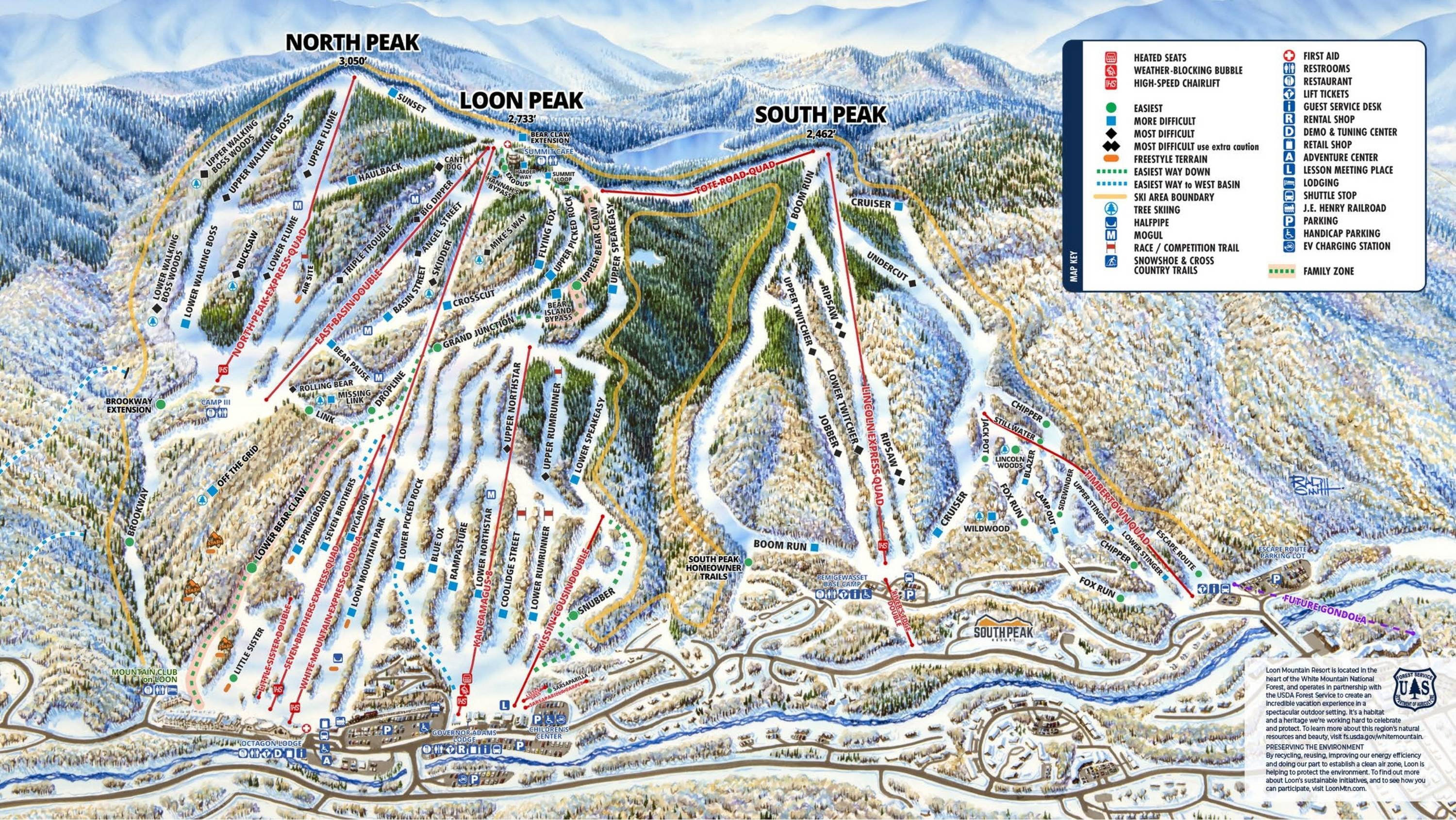 Loon Mountain trail map