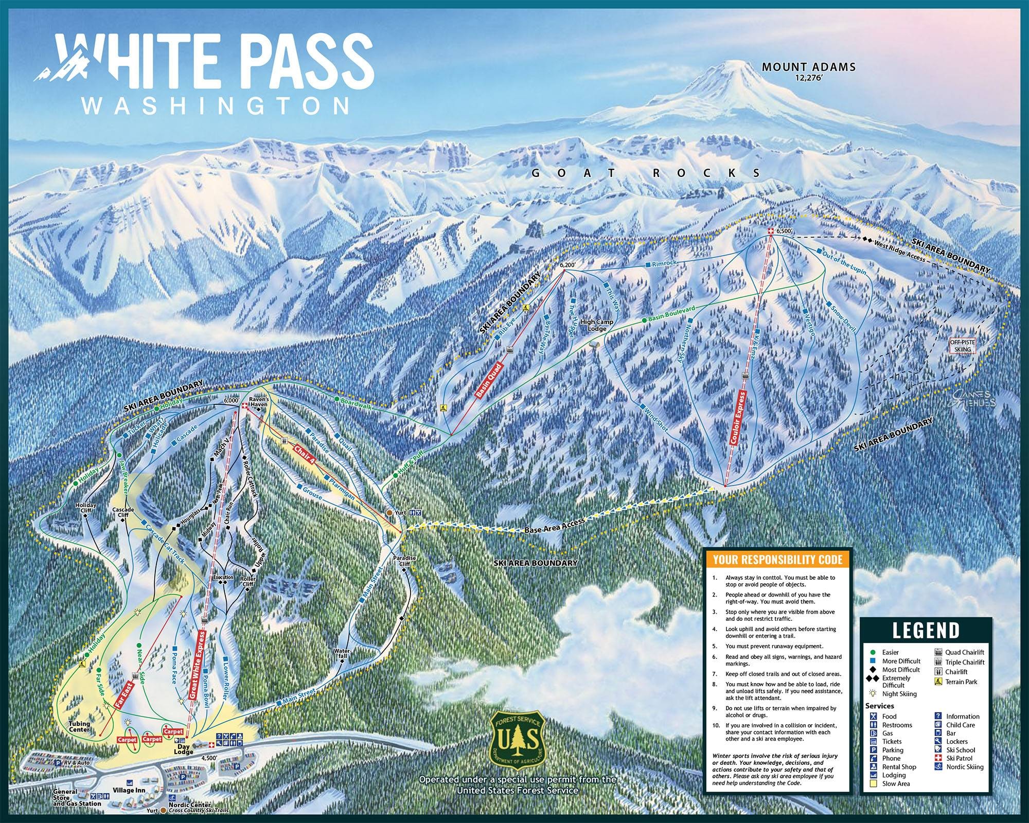 White Pass trail map